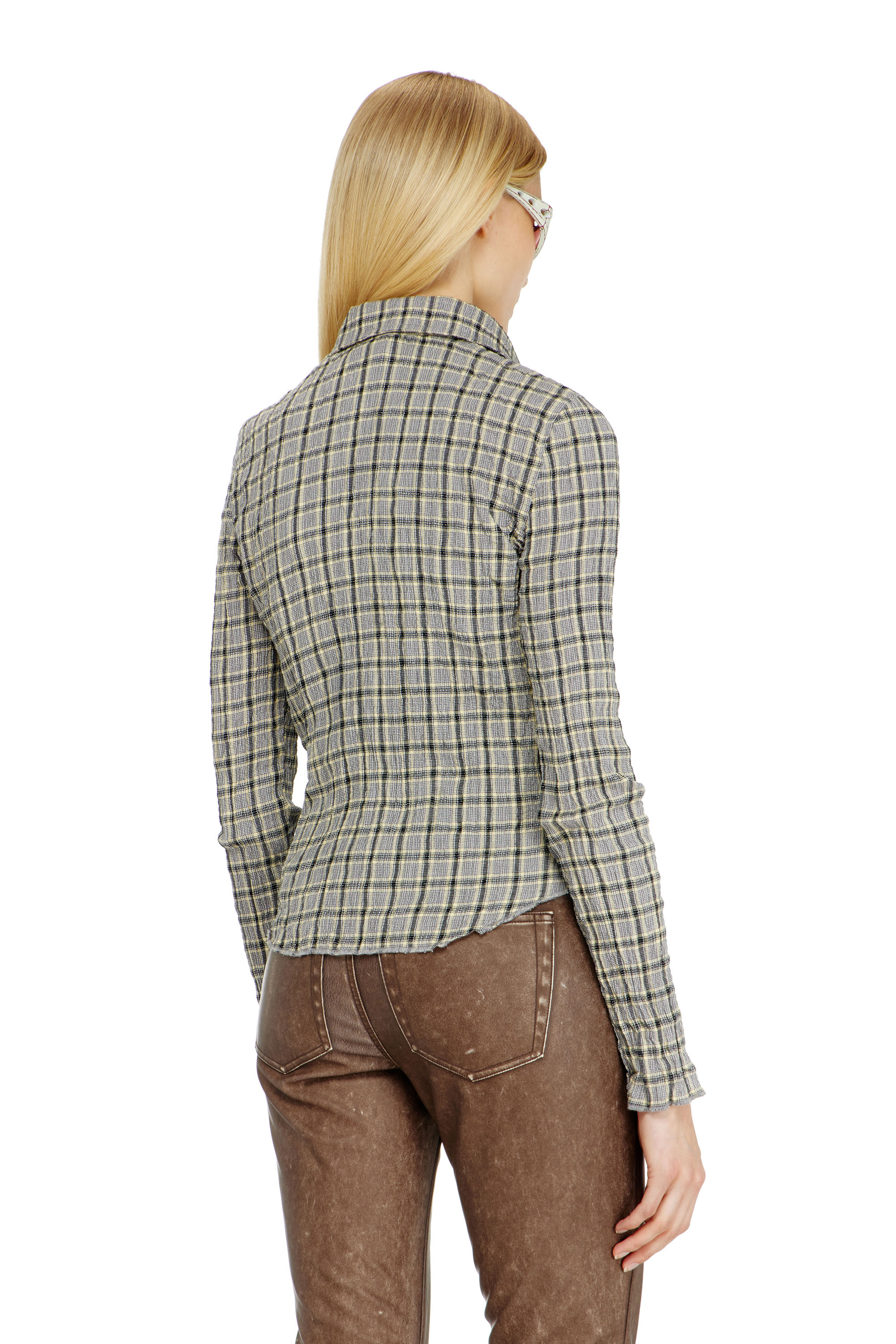Diesel - C-ARRILON, Woman's Check shirt with seersucker effect in null - 4