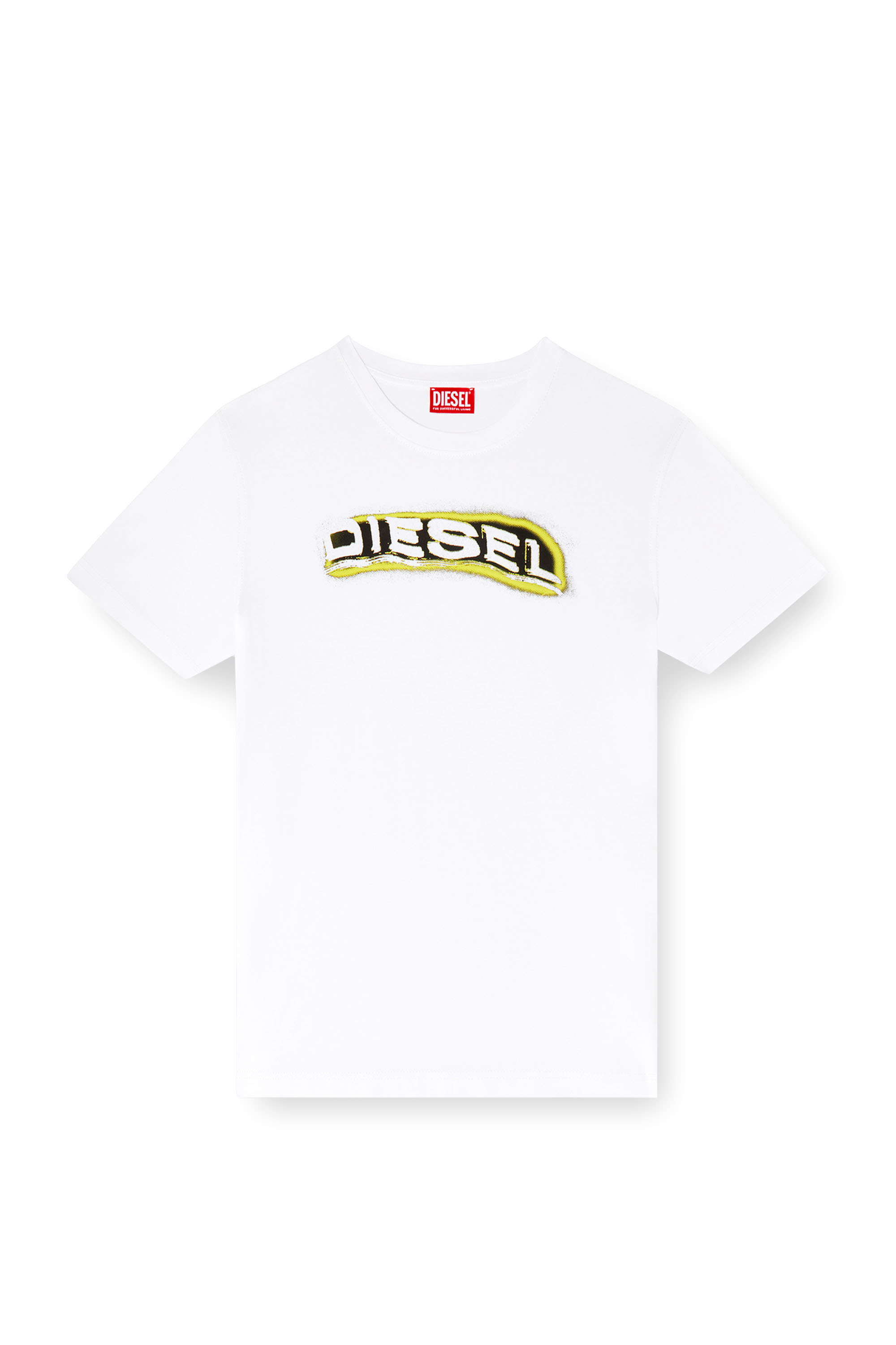 Diesel - T-ADJUST-R4, Man's T-shirt with puff-print logo in White - 3