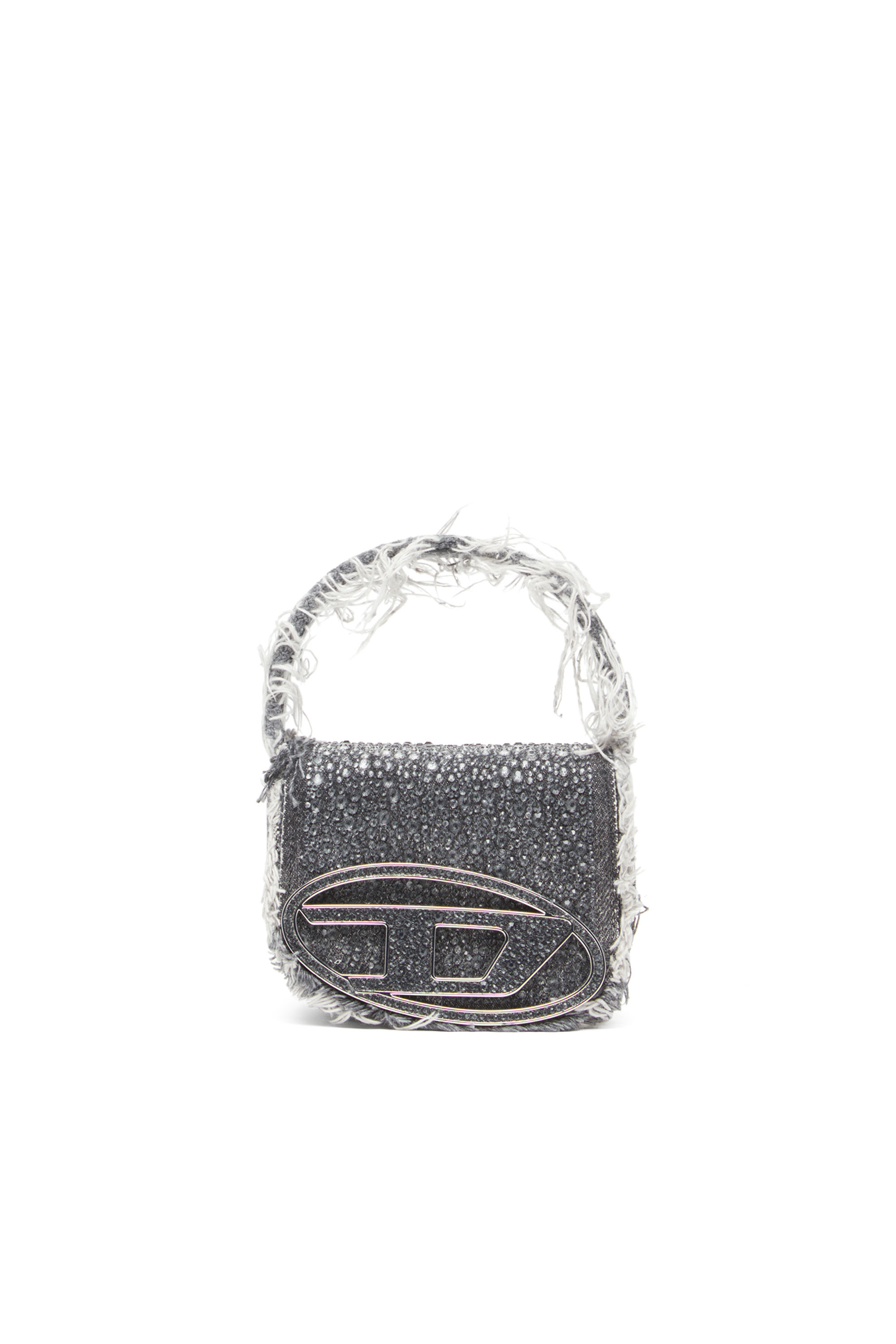 Diesel - 1DR XS, Woman's 1DR XS-Iconic mini bag in denim and crystals in Black - 1