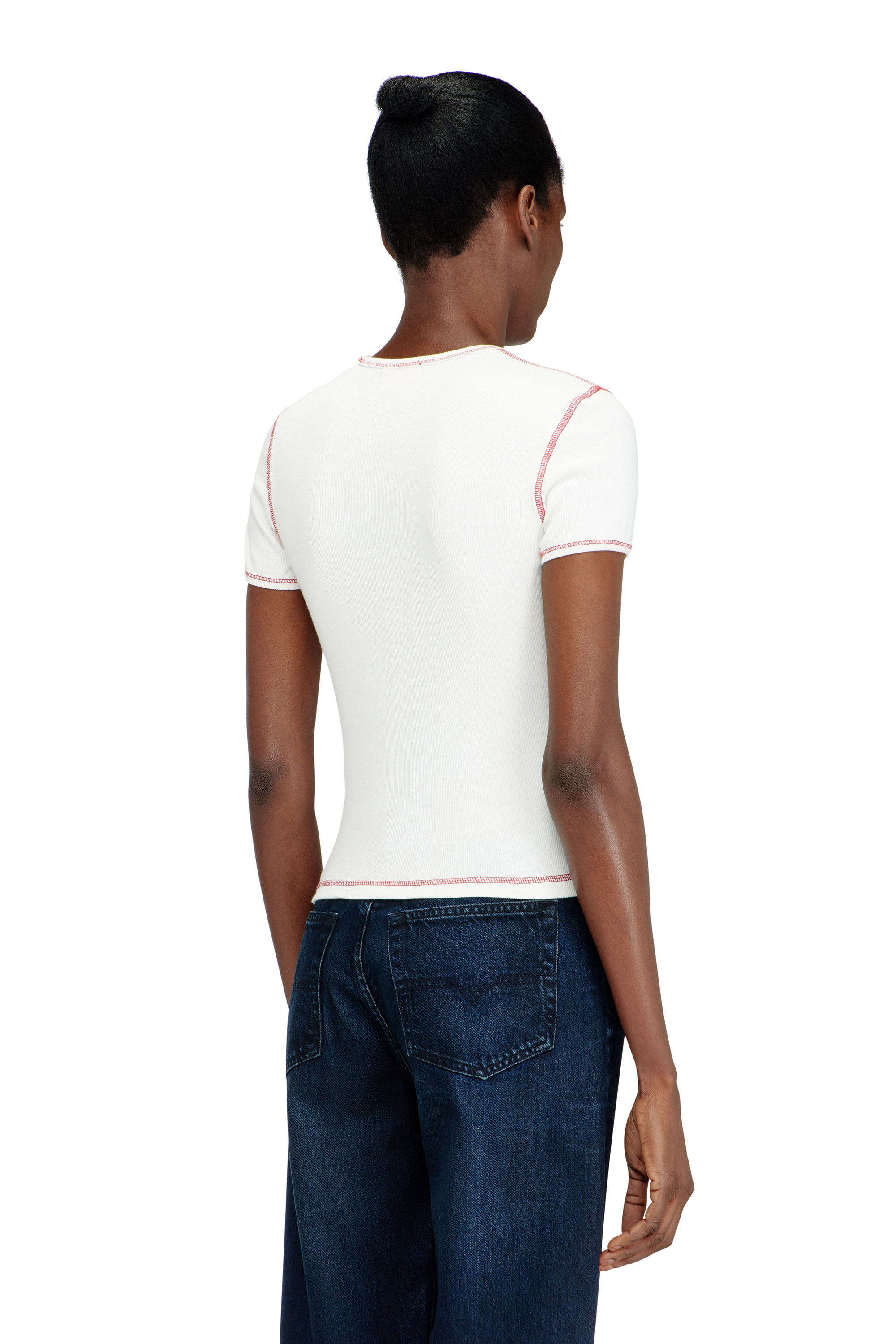 Diesel - SV-T-ELE-CHER, Woman's Slim cotton T-shirt with cherry print in White - 4