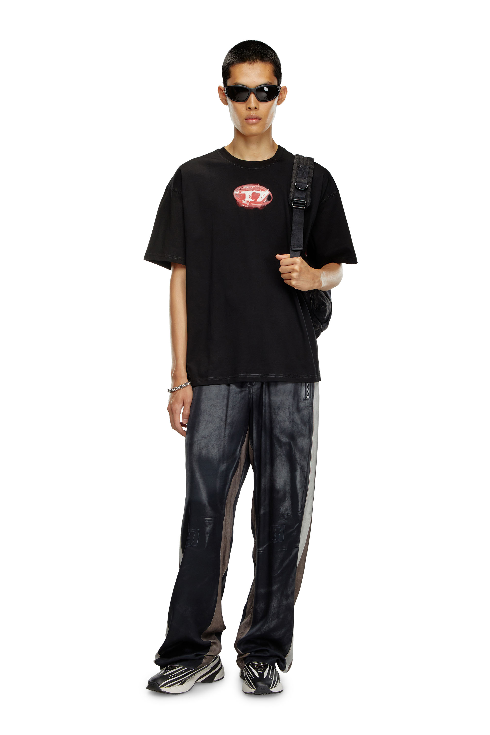 Diesel - T-BOXT-K3, Man's T-shirt with glowing-effect logo in Black - 2