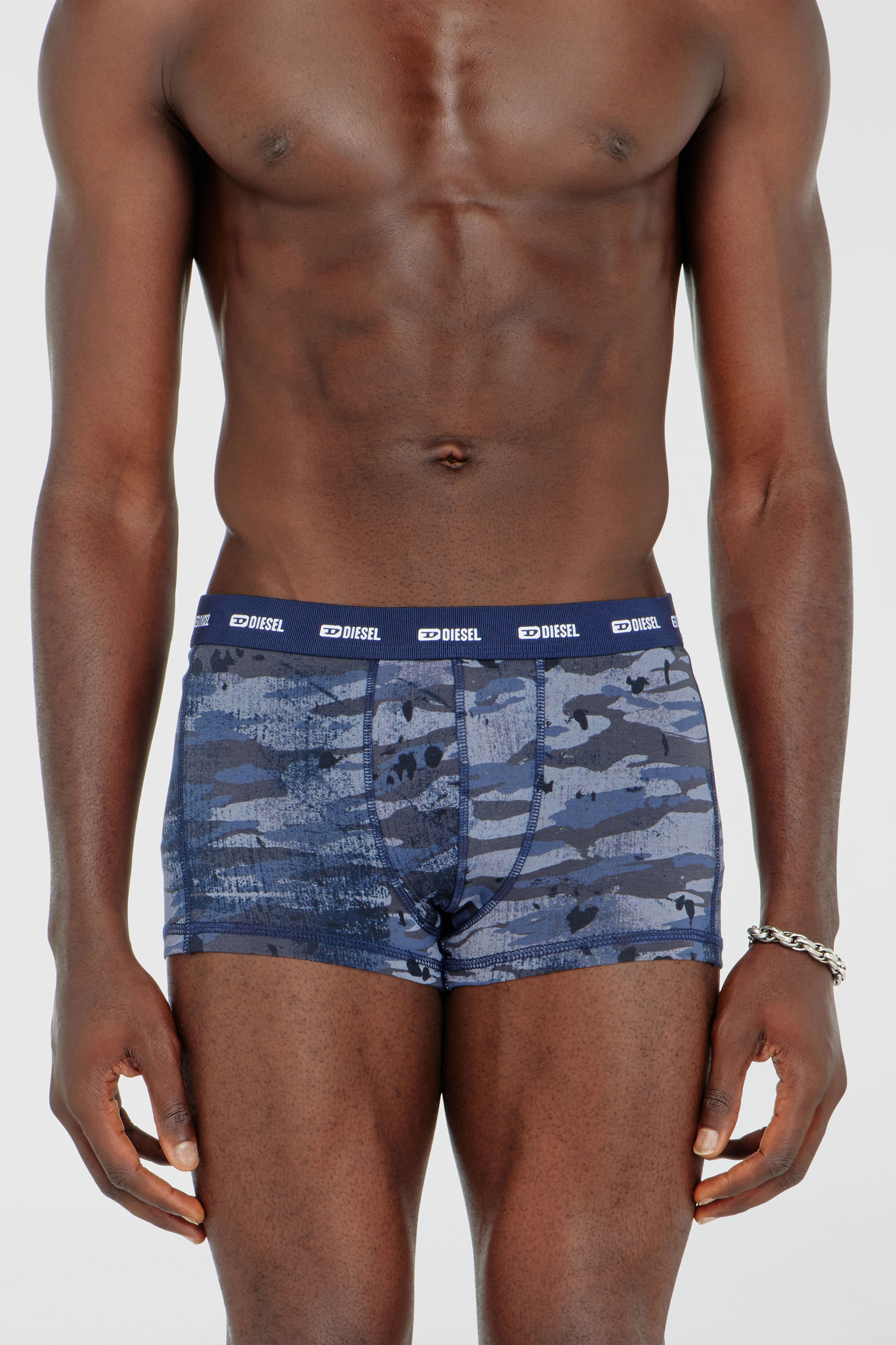 Diesel - DAMIEN-UTLT-3PACK, Man's Three-pack of boxer briefs plain and camo in Blue/Black - 2