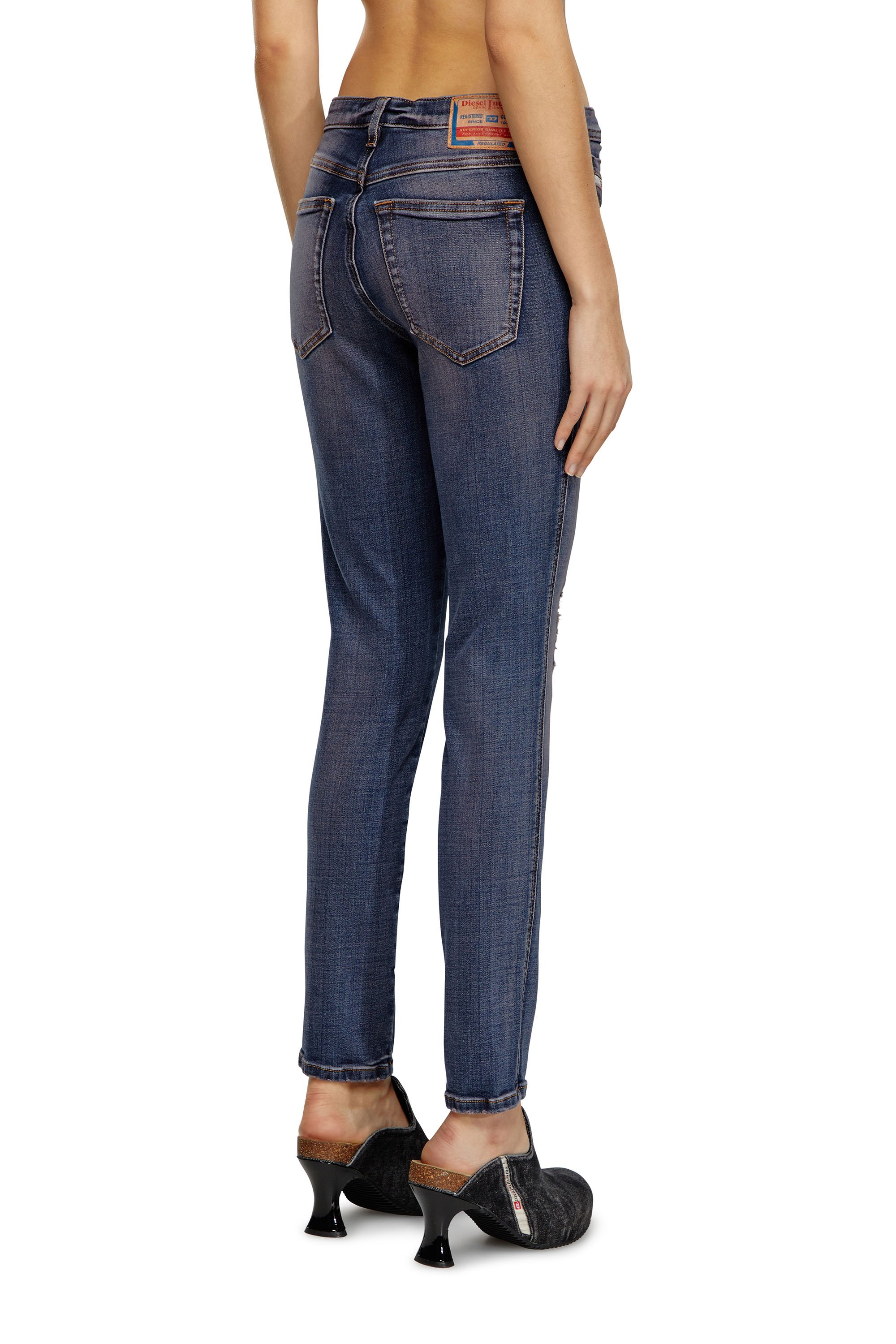Diesel - Woman Skinny Jeans 2015 Babhila 0PFAY, Dark Blue - Image 4