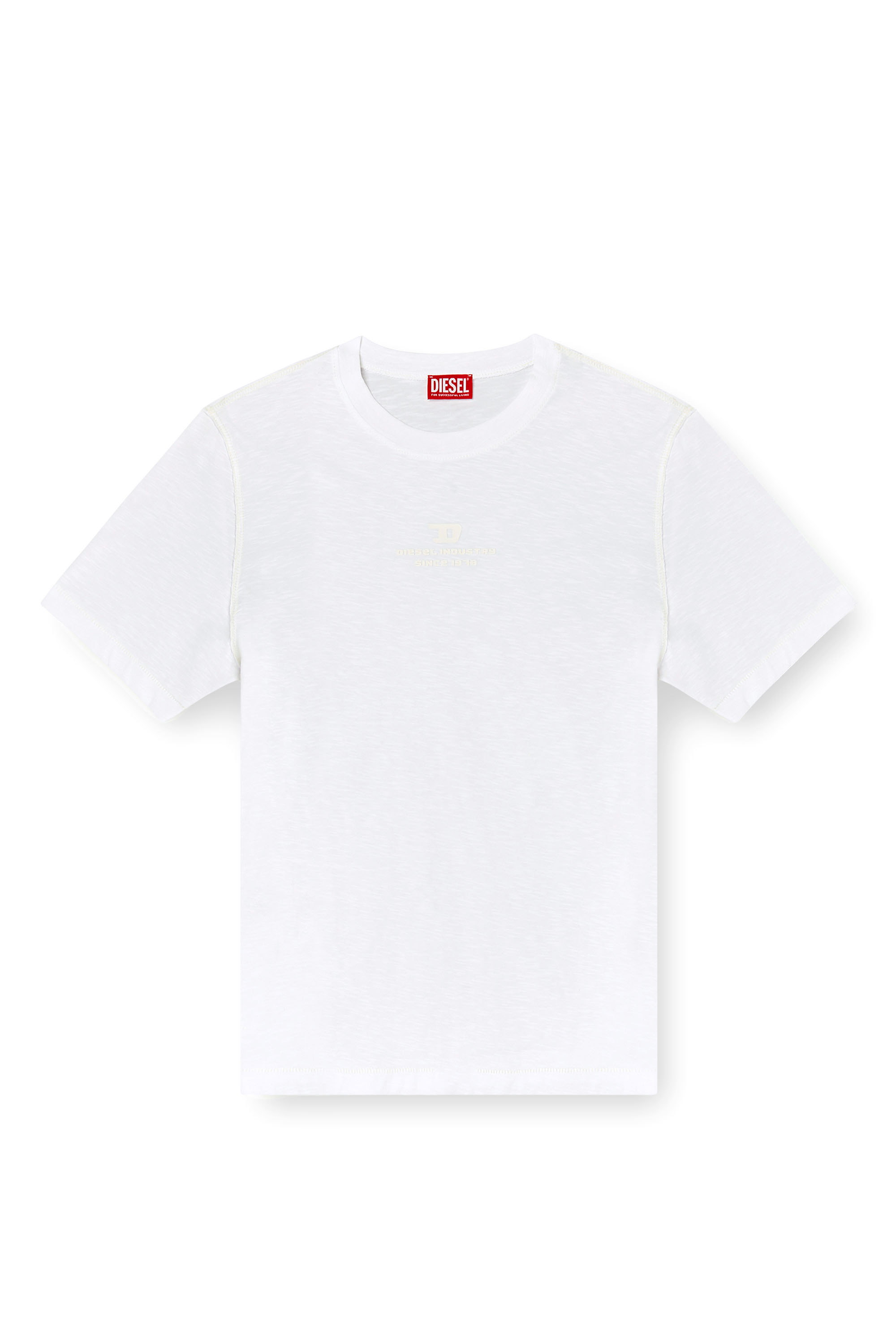 Diesel - T-ADJUST-R10, Man's Slub T-shirt with tonal logo print in White - 3