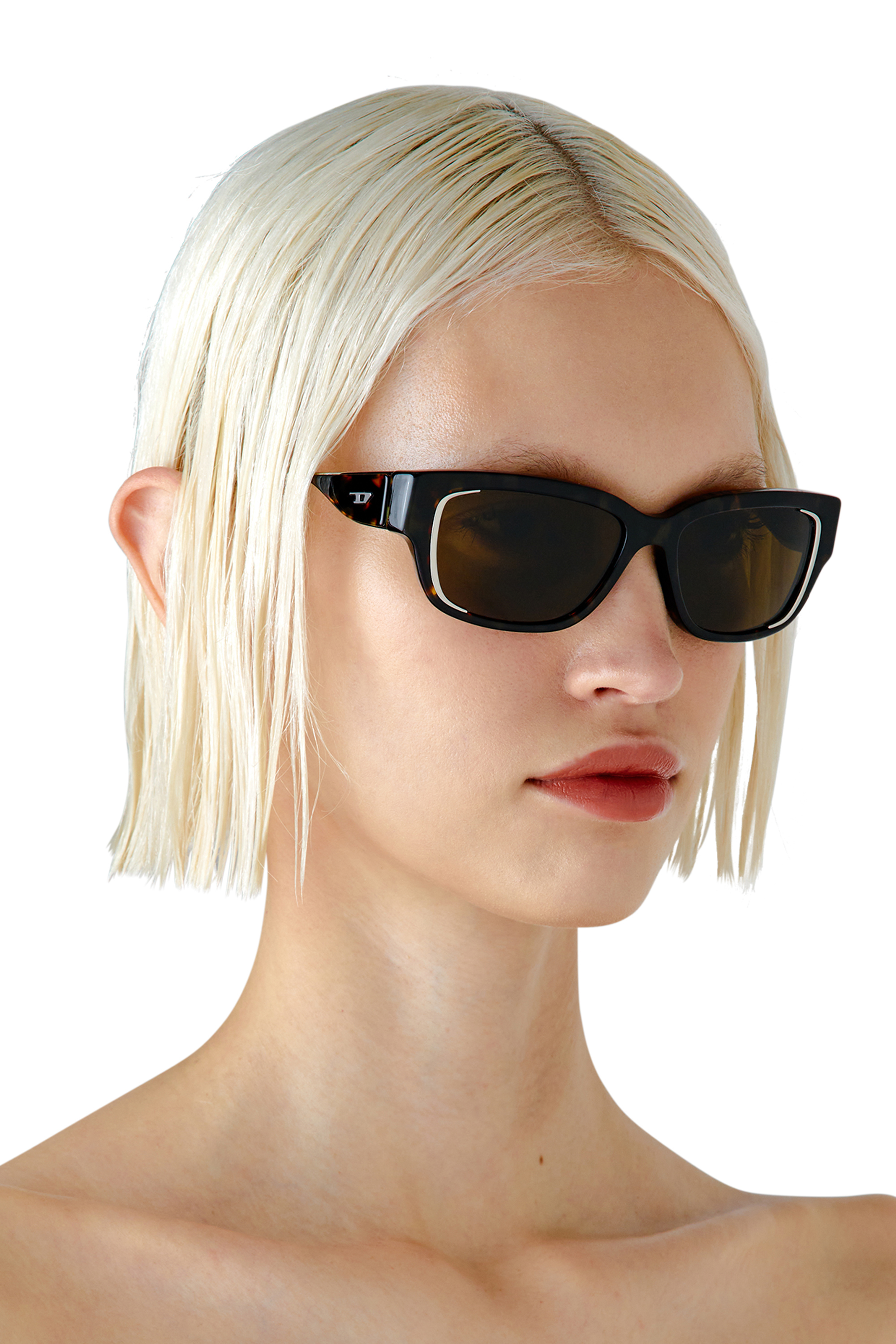 Diesel - 0DL2002 SIZE 56, Unisex's Rectangle sunglasses in Brown/Black - 6