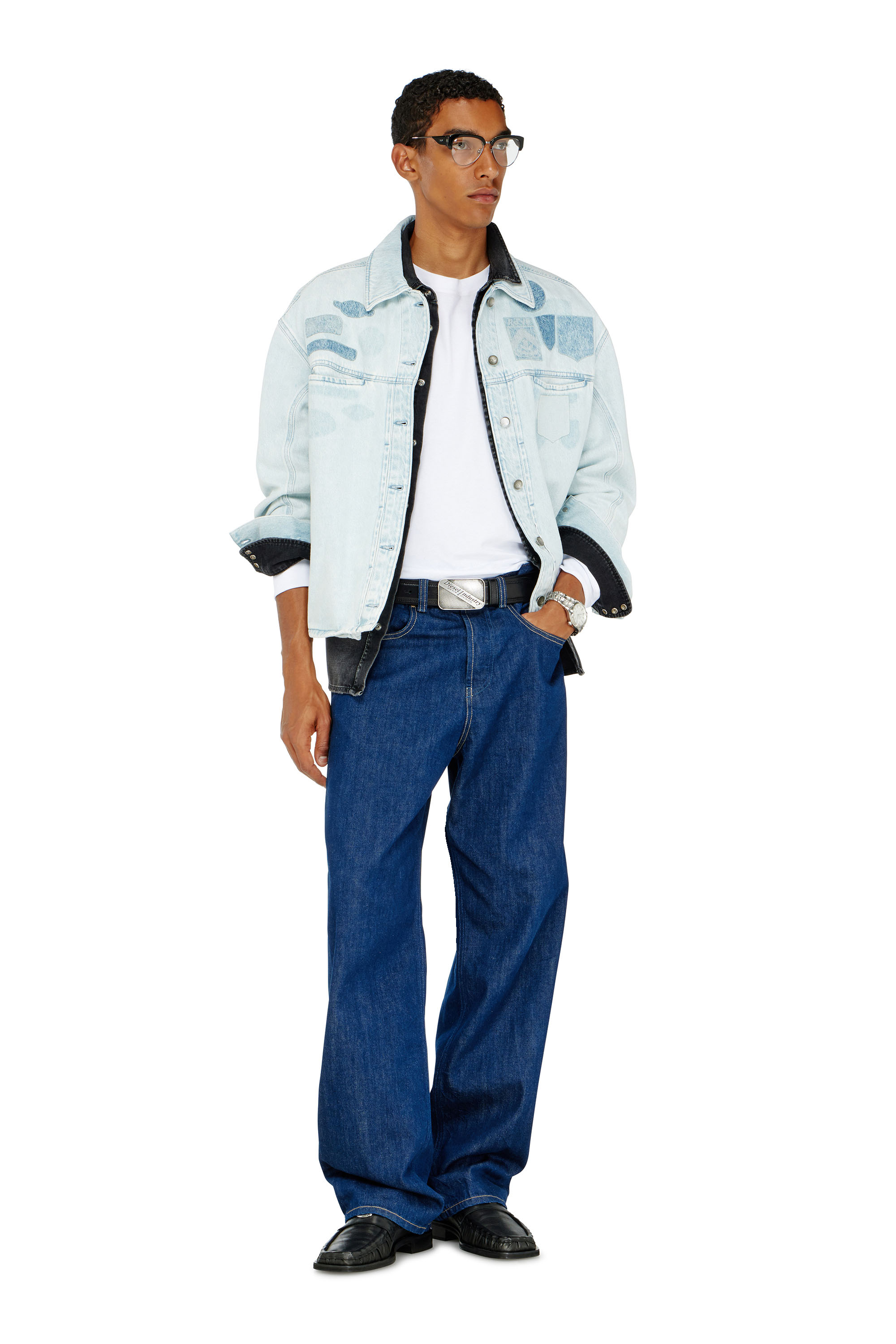 Diesel - D-RYMAVO-S, Unisex's Denim overshirt with patch effects in Light Blue - 2