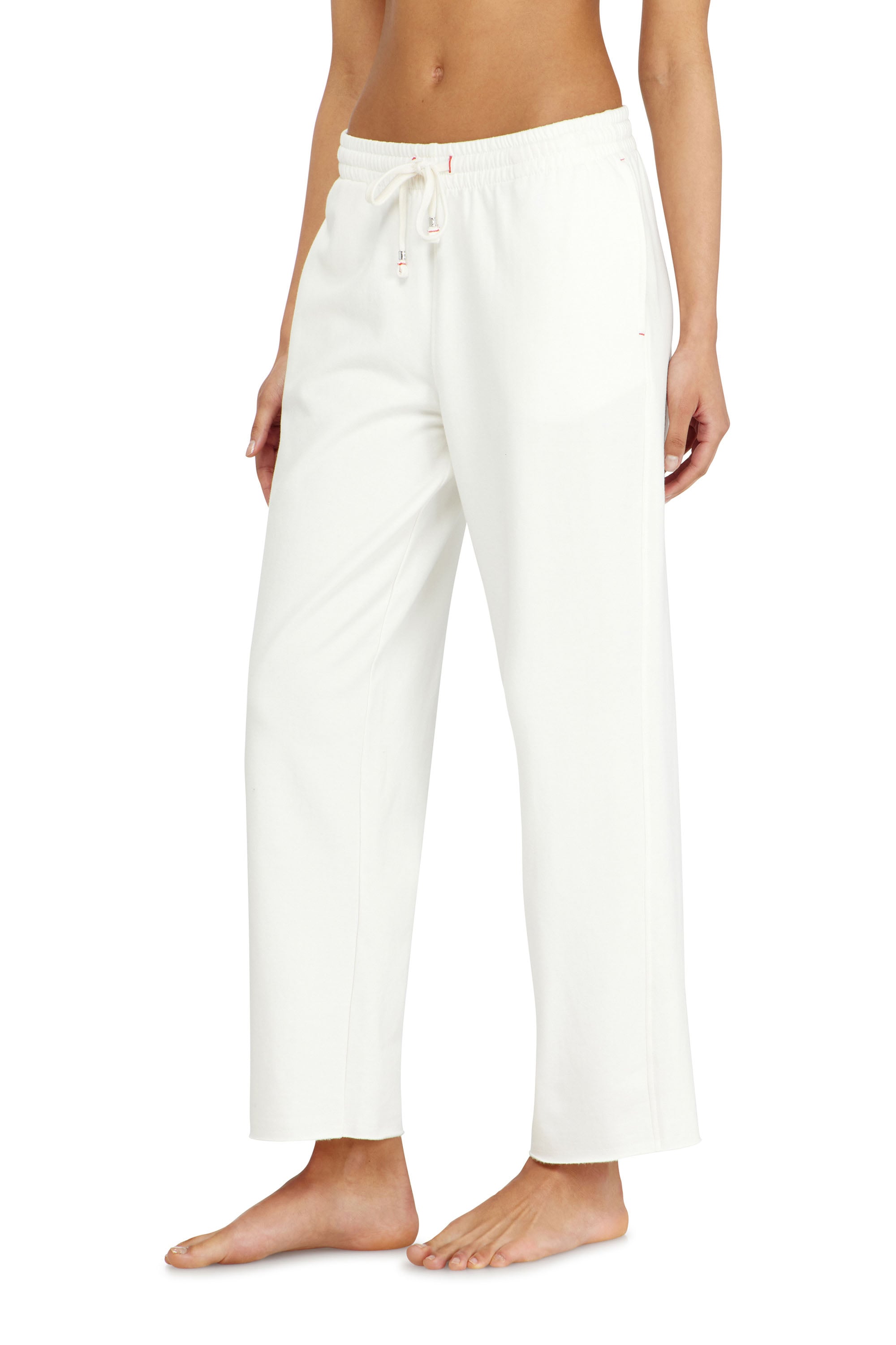 Diesel - INDRA-D-CORE, Woman's Peached sweatpants with raw hems in White - 1