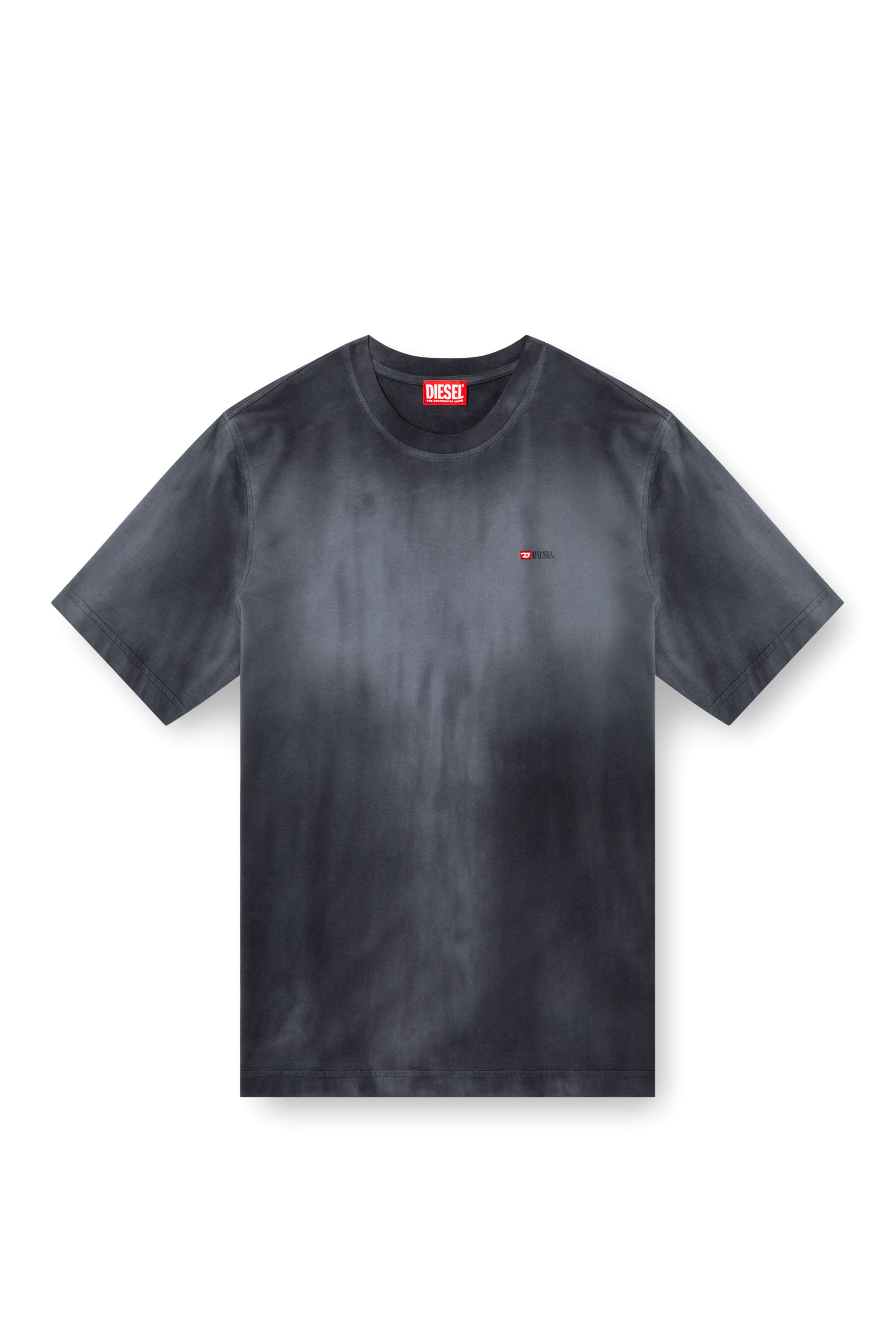 Diesel - T-ADJUST-R15, Man's Faded T-shirt with micro logo embroidery in Black - 2