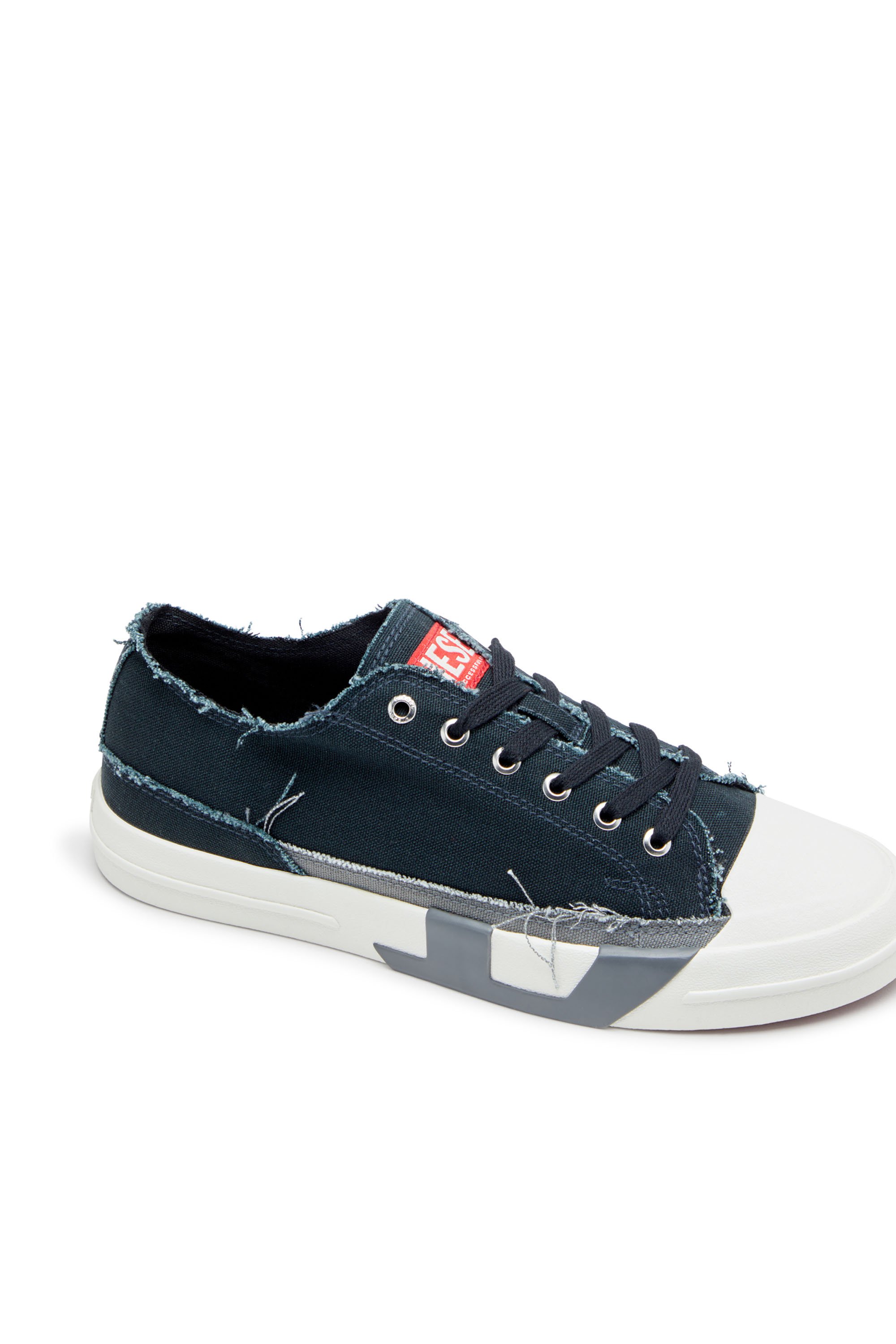 Diesel - S-D-VERSE LOW, Man's S-D-Verse-Sneakers in frayed canvas in Blue/Grey - 6