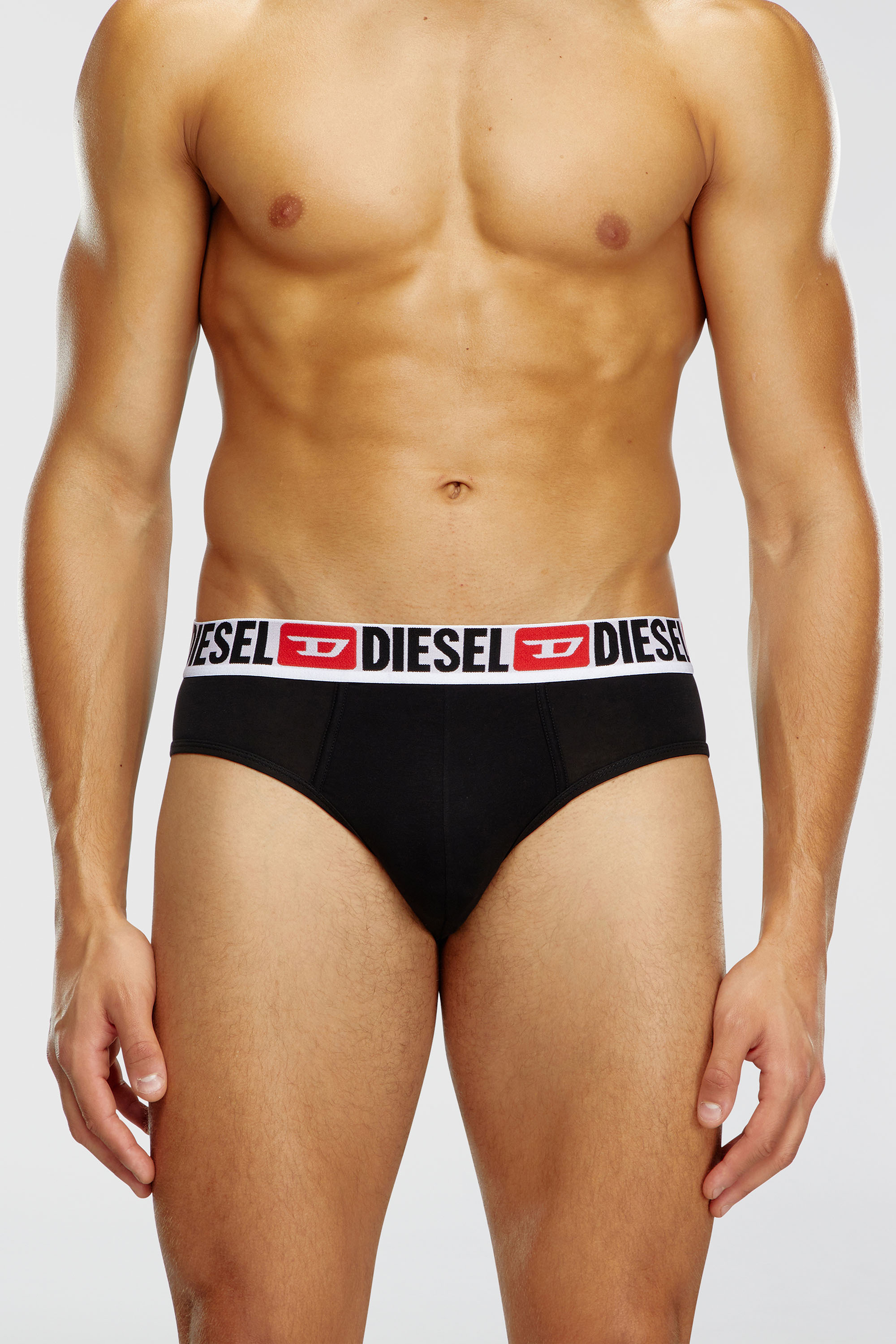 Diesel - UMBR-ANDRETHREEPACK, Man's Three-pack of solid-colour briefs in Black/White - 2