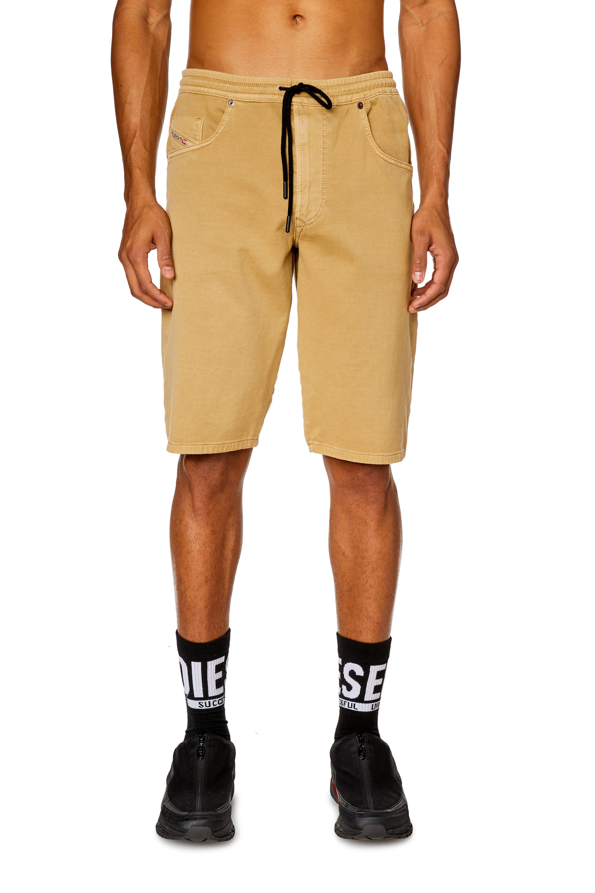 Diesel - 2033 D-KROOLEY-SHORT JOGG, Man's Chino shorts in JoggJeans in Light Brown - 3
