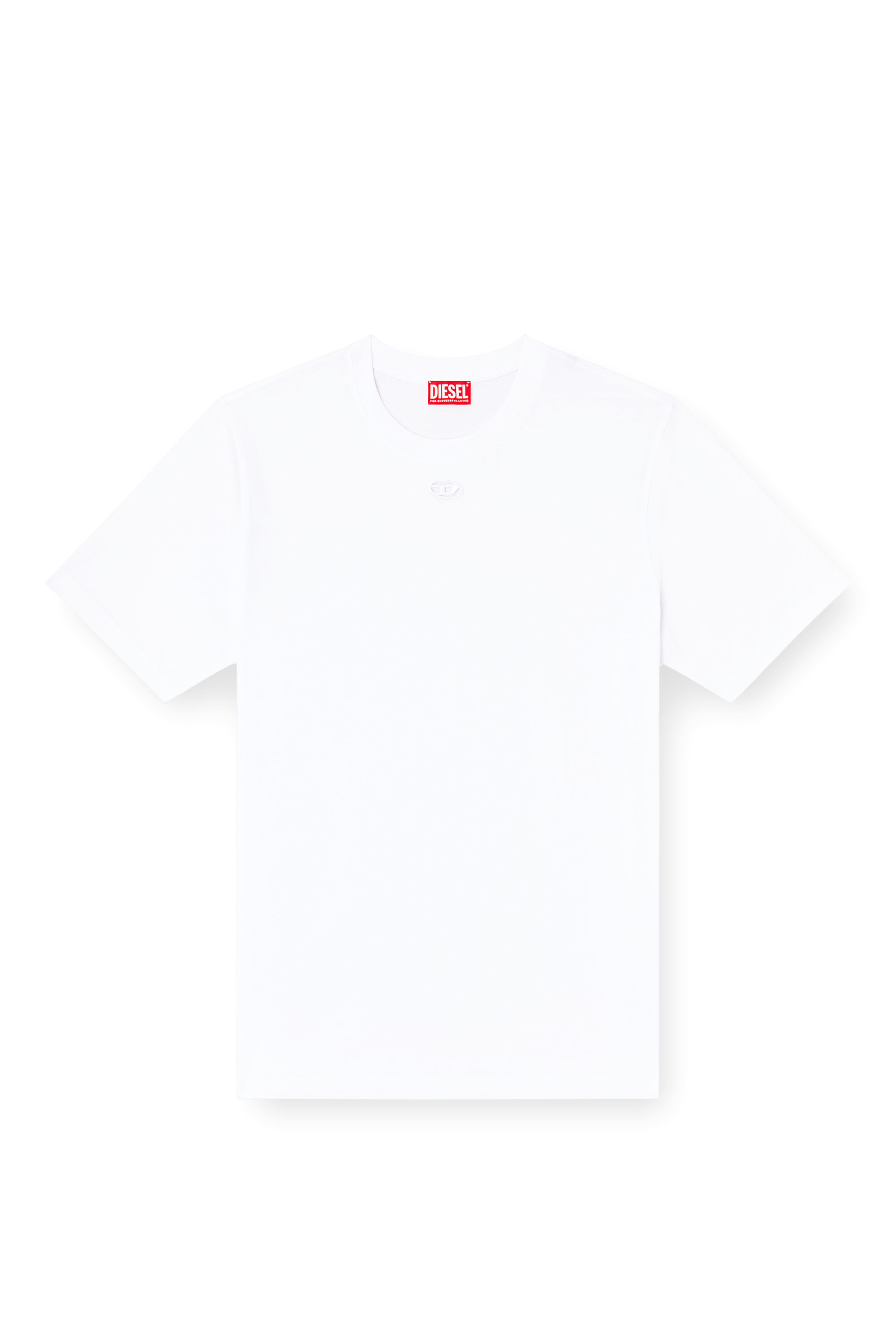 Diesel - T-ADJUST-MAREY, Man's T-shirt with cut-out Oval D in White - 3