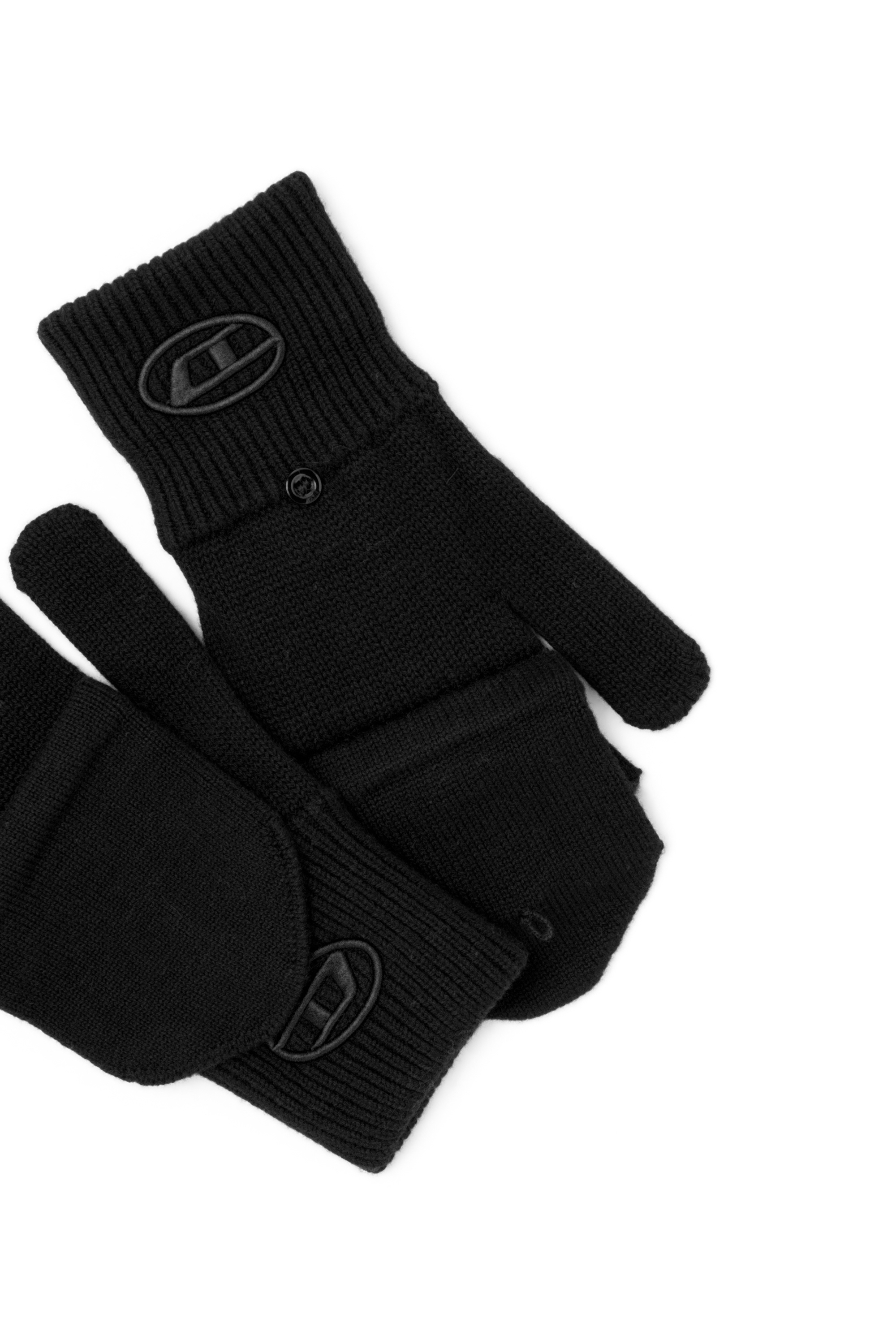 Diesel - K-CODY-B, Unisex's Wool-blend gloves with Oval D logo in Black - 3