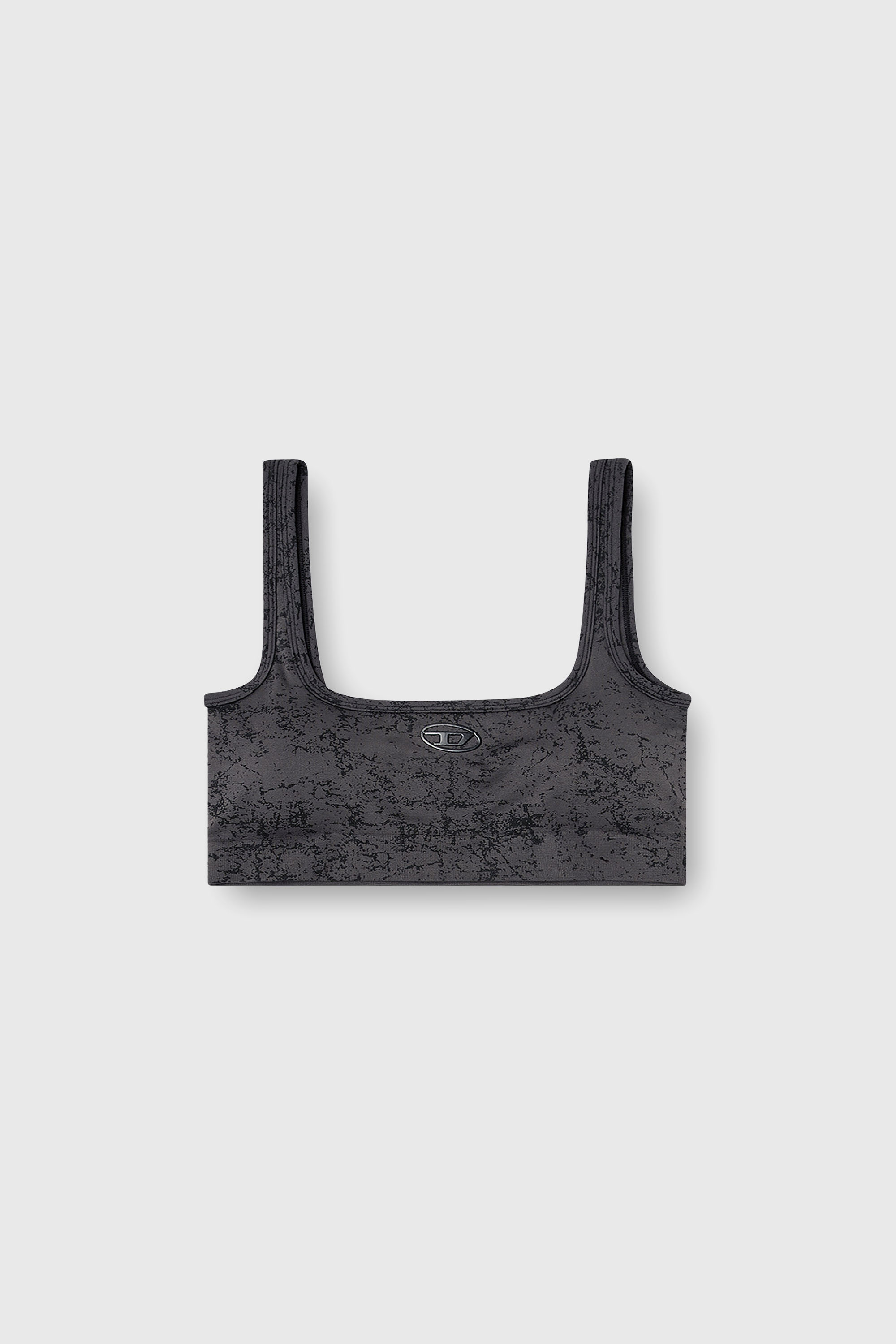 Diesel - HELLA-UTLT, Woman's Sports bra with utilitarian print in Dark grey - 1