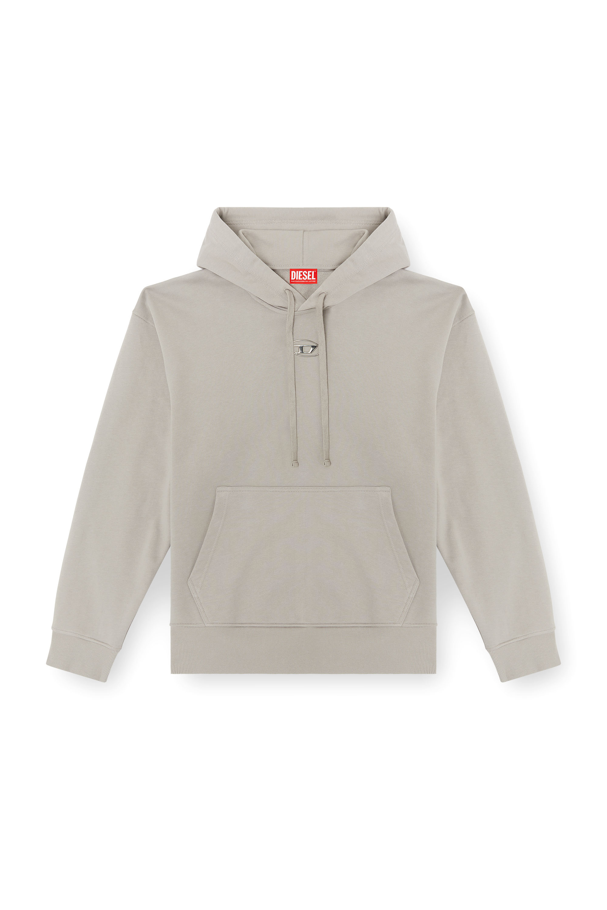 Diesel - S-MACS-HOOD-OD, Man's Hoodie with metallic logo in Grey - 3