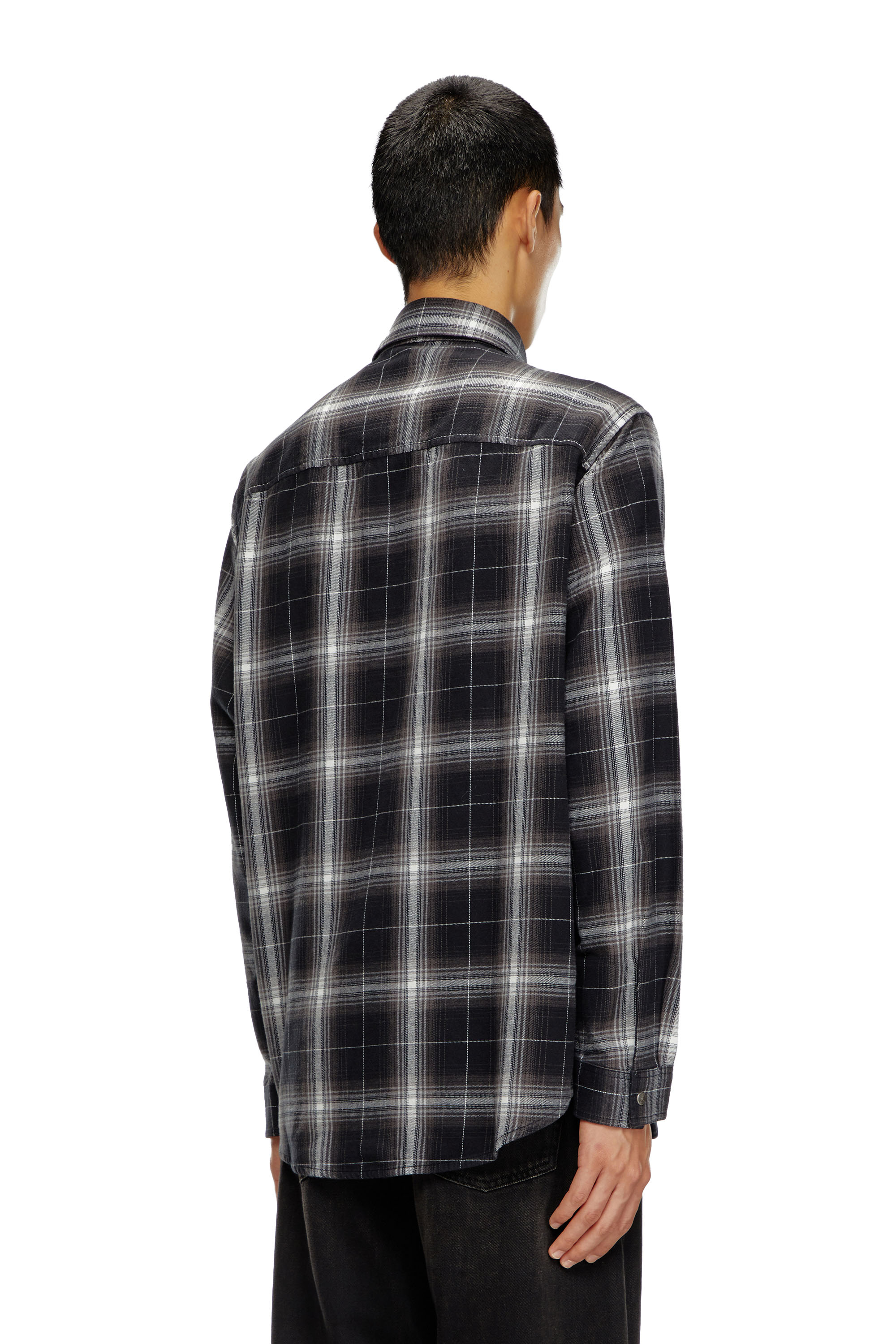 Diesel - S-SIMPLY-A, Man Check flannel shirt in Black - Image 4