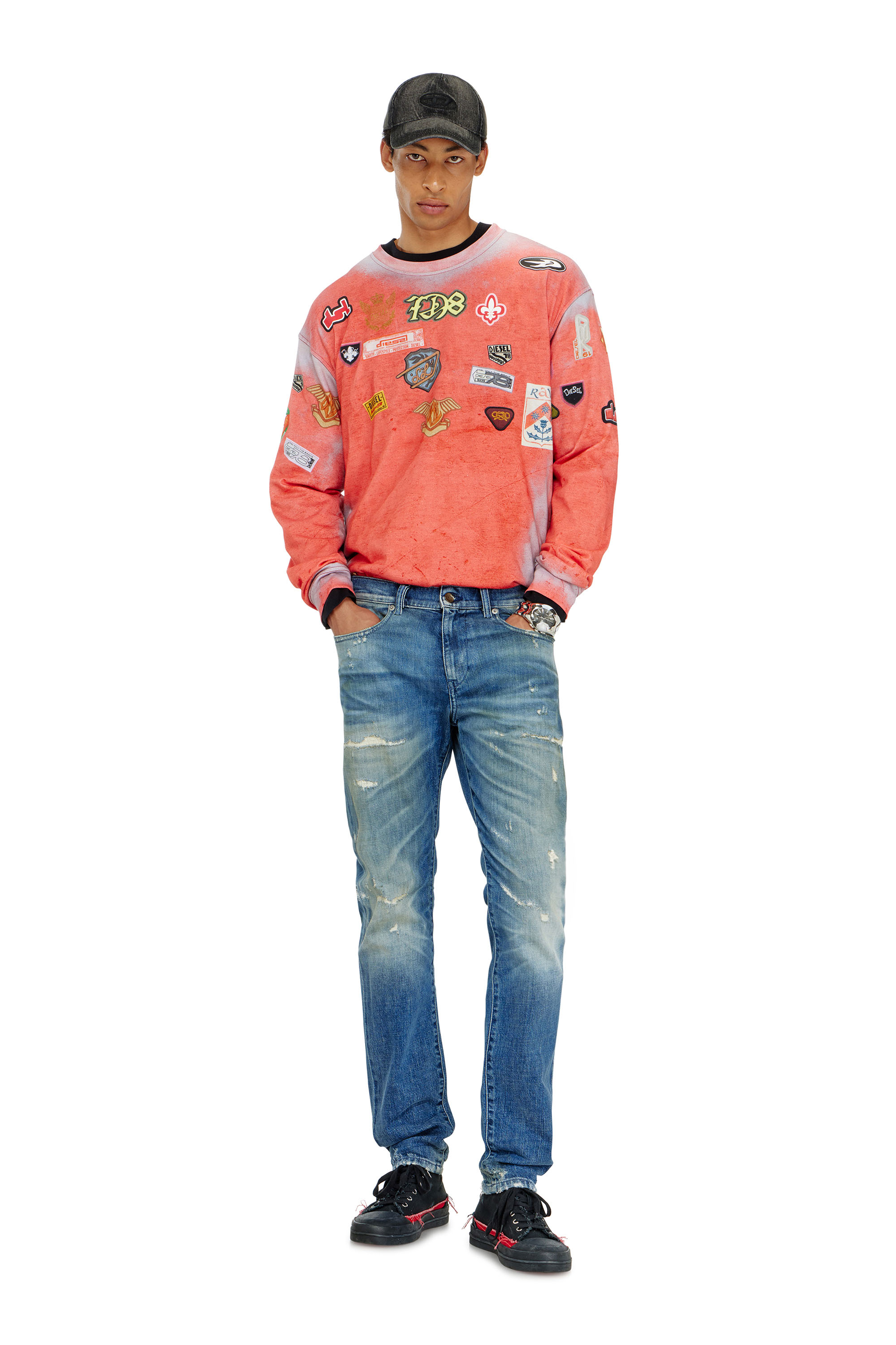 Diesel - Man's Slim Jeans 2019 D-Strukt 007EN, Medium blue - 3