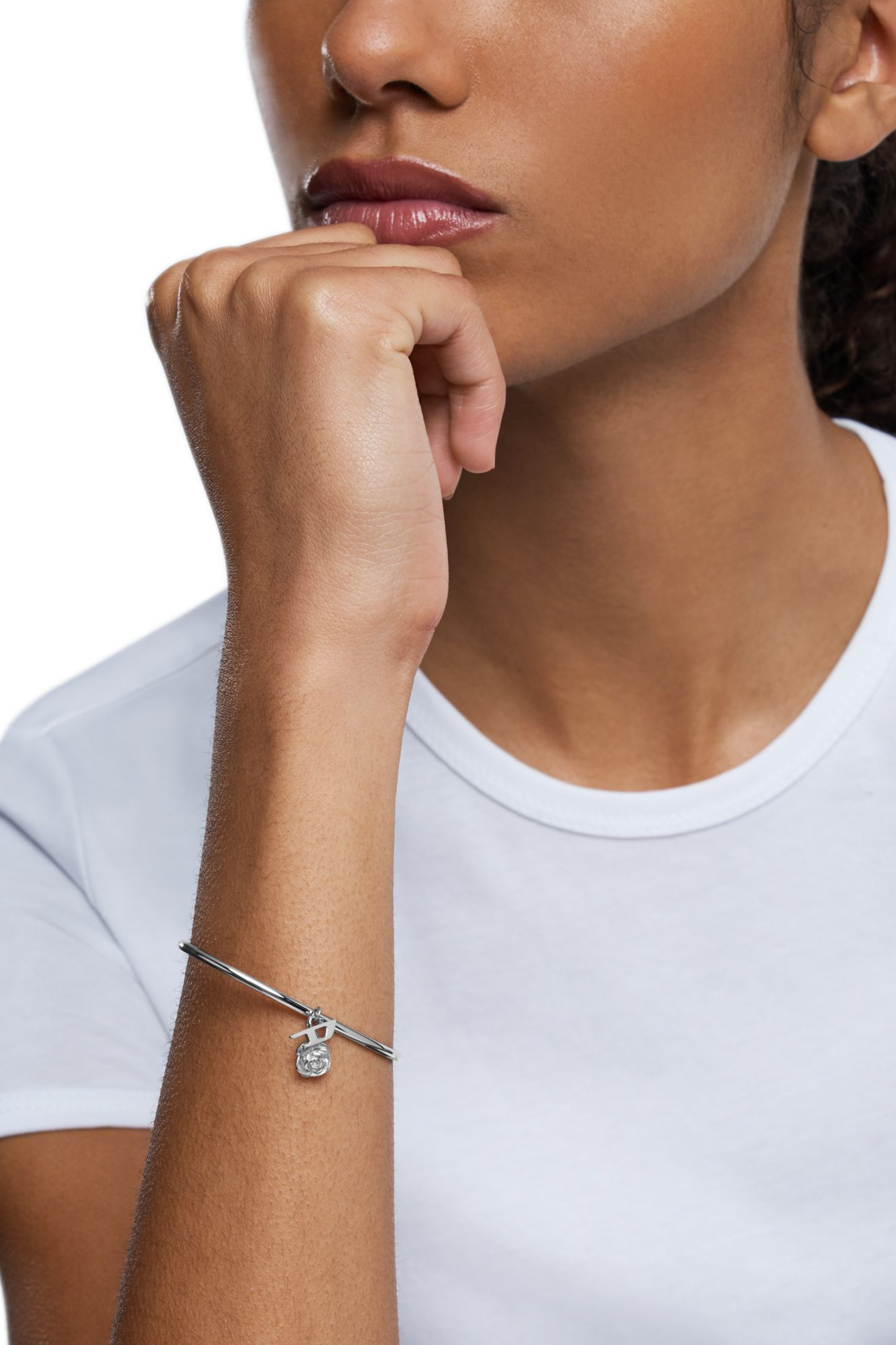 Diesel - DX1620040 JEWELLERY, Unisex's Stainless steel cuff charm bracelet in Silver - 3