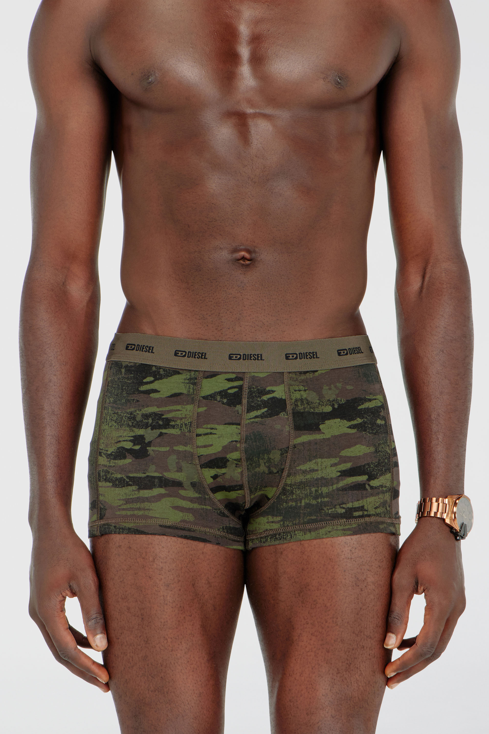 Diesel - DAMIEN-UTLT-3PACK, Man's Three-pack of boxer briefs plain and camo in Black/Green - 2
