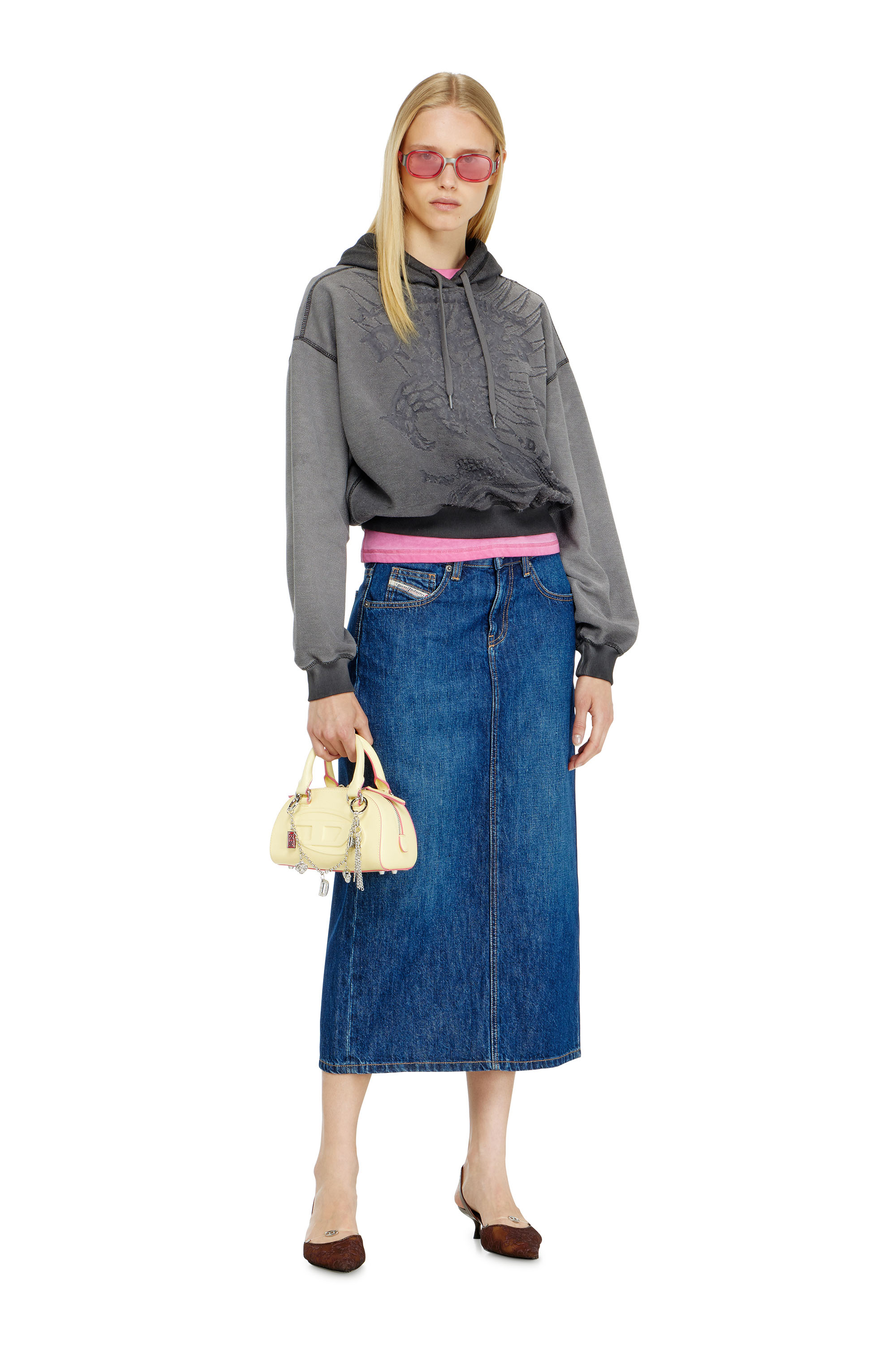 Diesel - F-SUNNY-HOOD, Woman's Hoodie with d&eacute;vor&eacute; print in null - 1