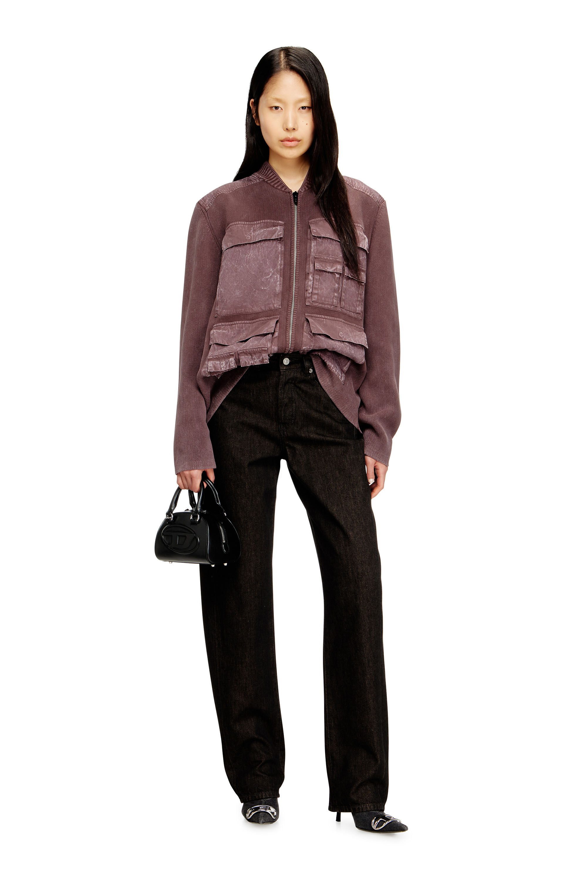 Diesel - Woman's Relaxed Jeans 1974 D-Ellz 09N25, Black/Dark grey - 1