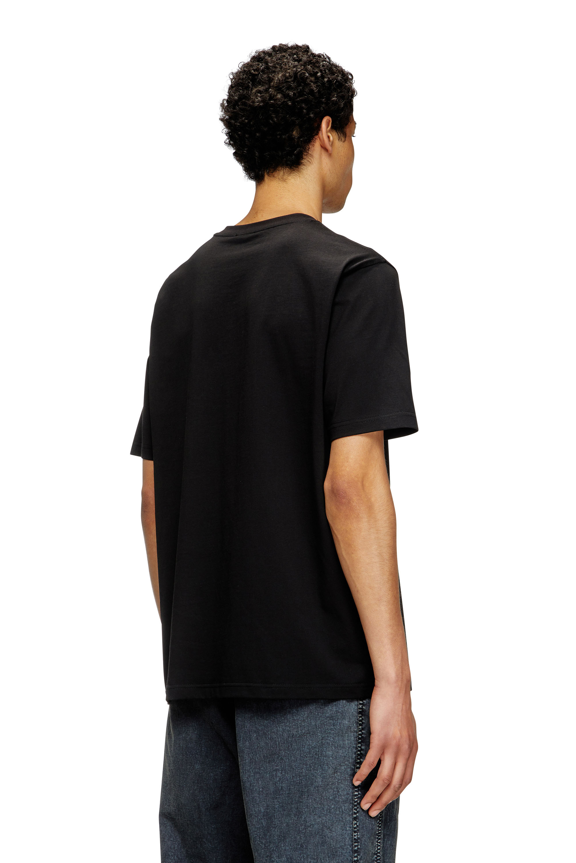 Diesel - T-ADJUST-MAREY, Man's T-shirt with cut-out Oval D in Black - 4