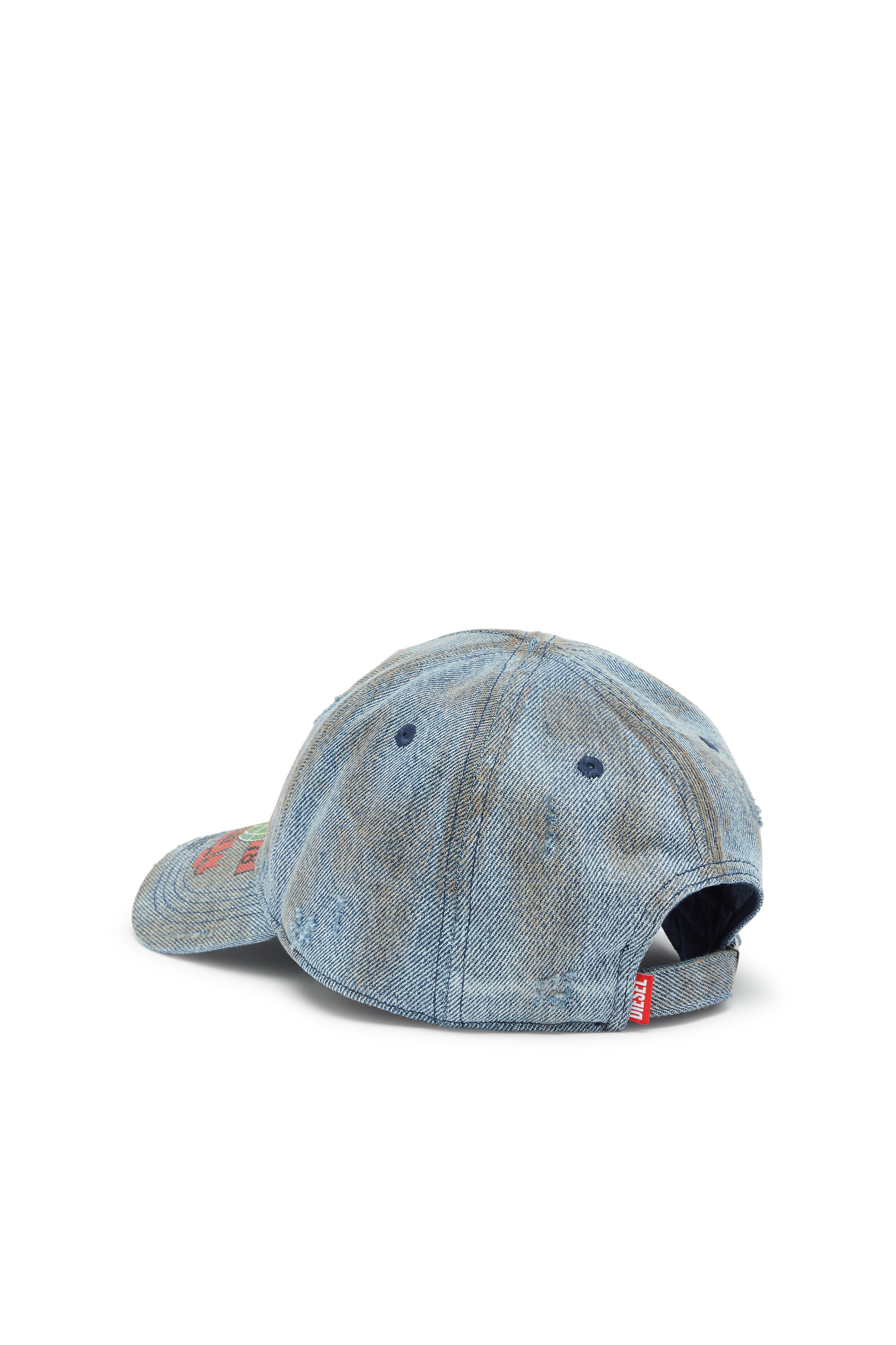 Diesel - C-ROCK, Man's Denim baseball cap with concert graphics in Light Blue - 2