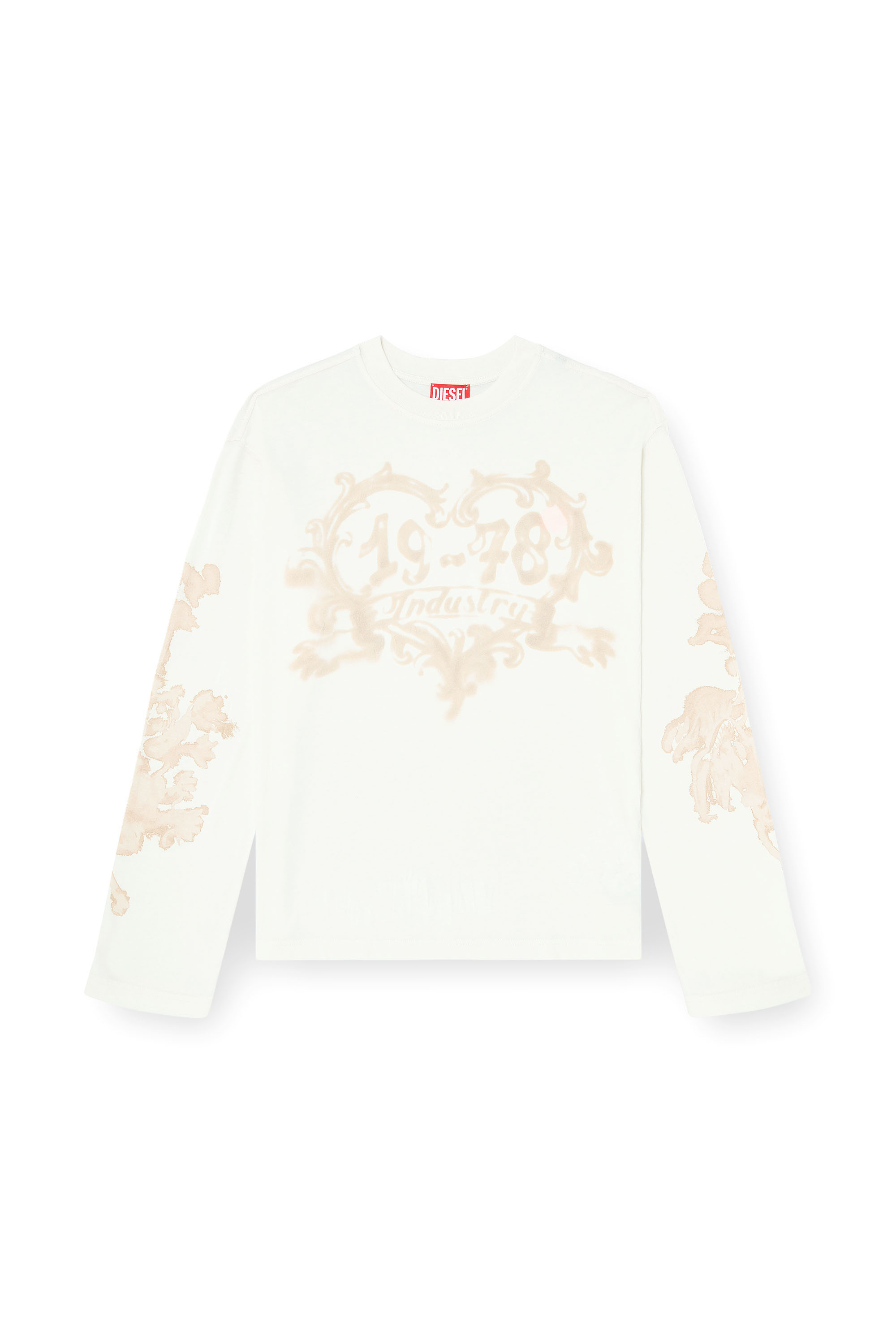 Diesel - T-HILARY-LS-AA1, Woman's Cotton long-sleeve T-shirt with graphic print in White - 2
