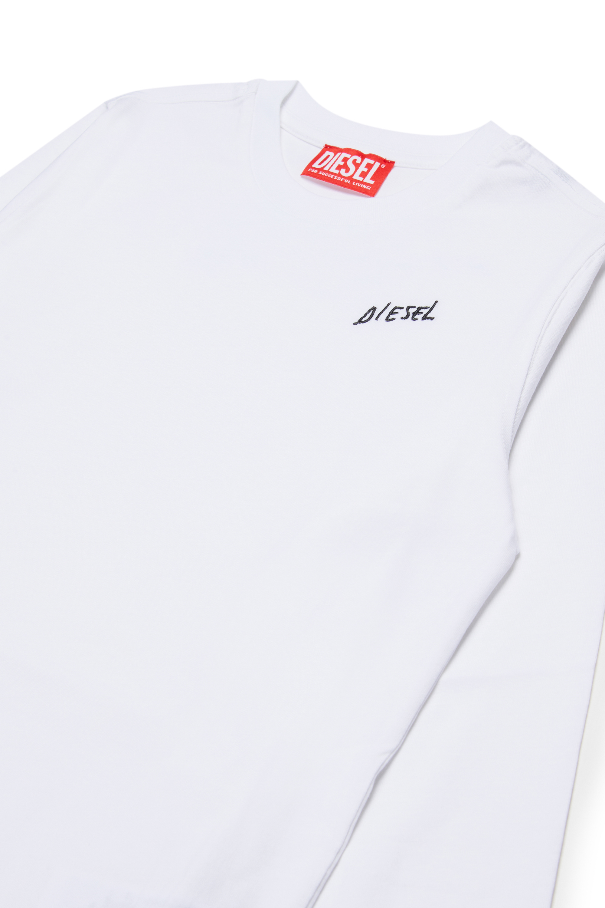 Diesel - TDIEGOSB22LS, Man's Cotton T-shirt with embroidered logo in White - 3