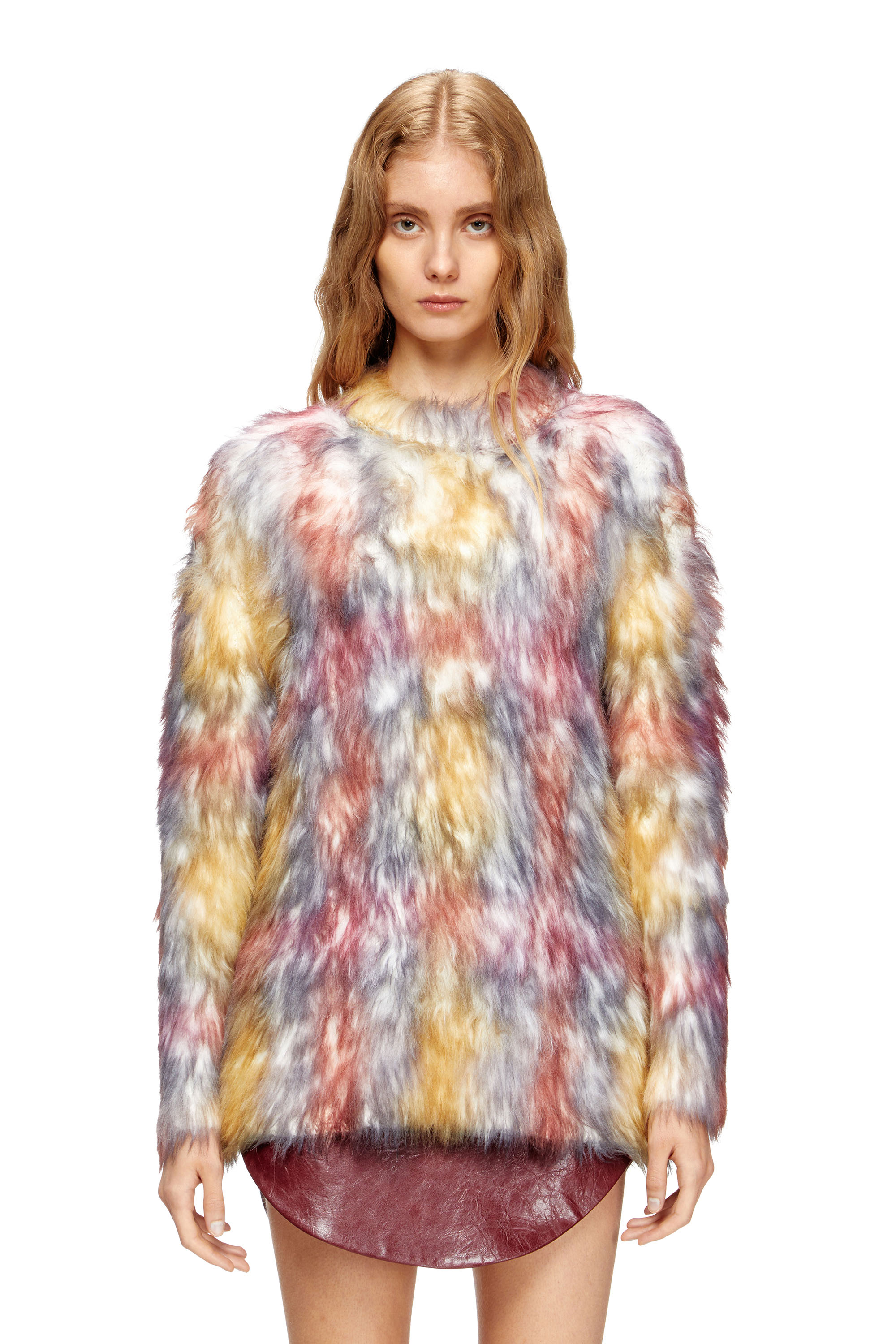 Diesel - M-BERRY, Woman's Fluffy jumper with check print in null - 1