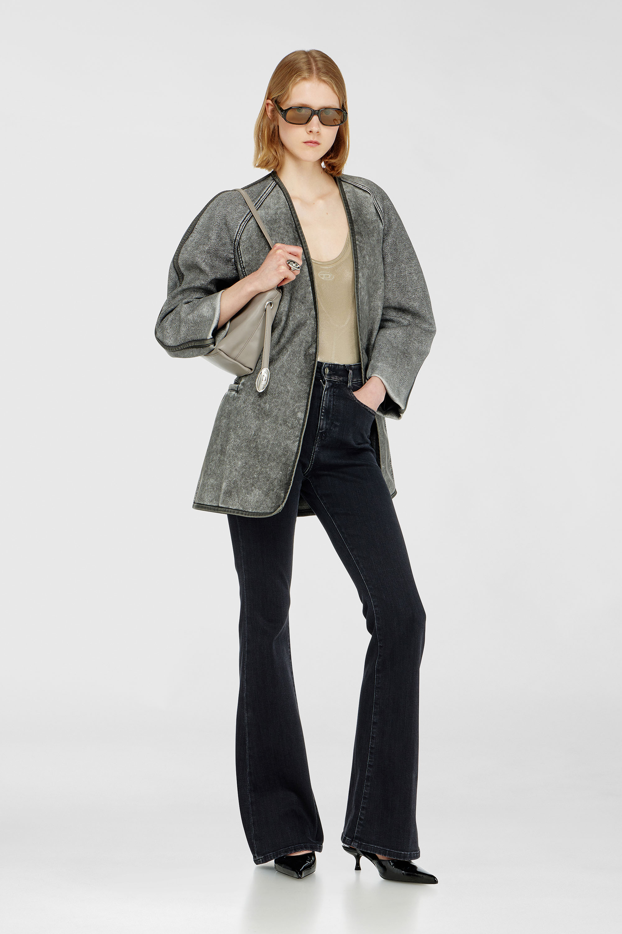 Diesel - G-ALAX, Woman's Cardigan jacket with cocoon sleeves in Grey - 2