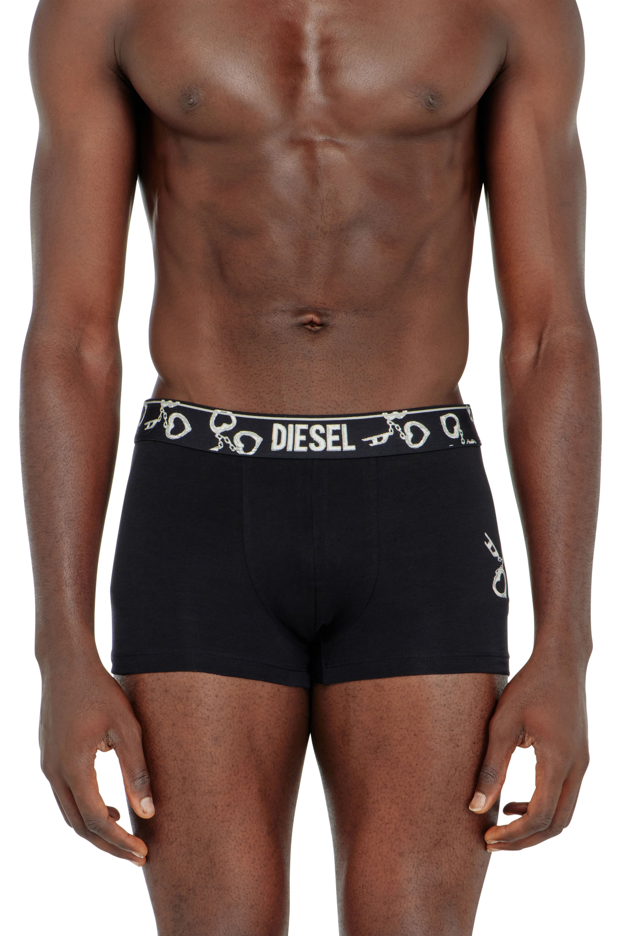 Diesel - DAMIEN-GFT-3PACK, Man's Three-pack boxer briefs with handcuff motif in Black - 3