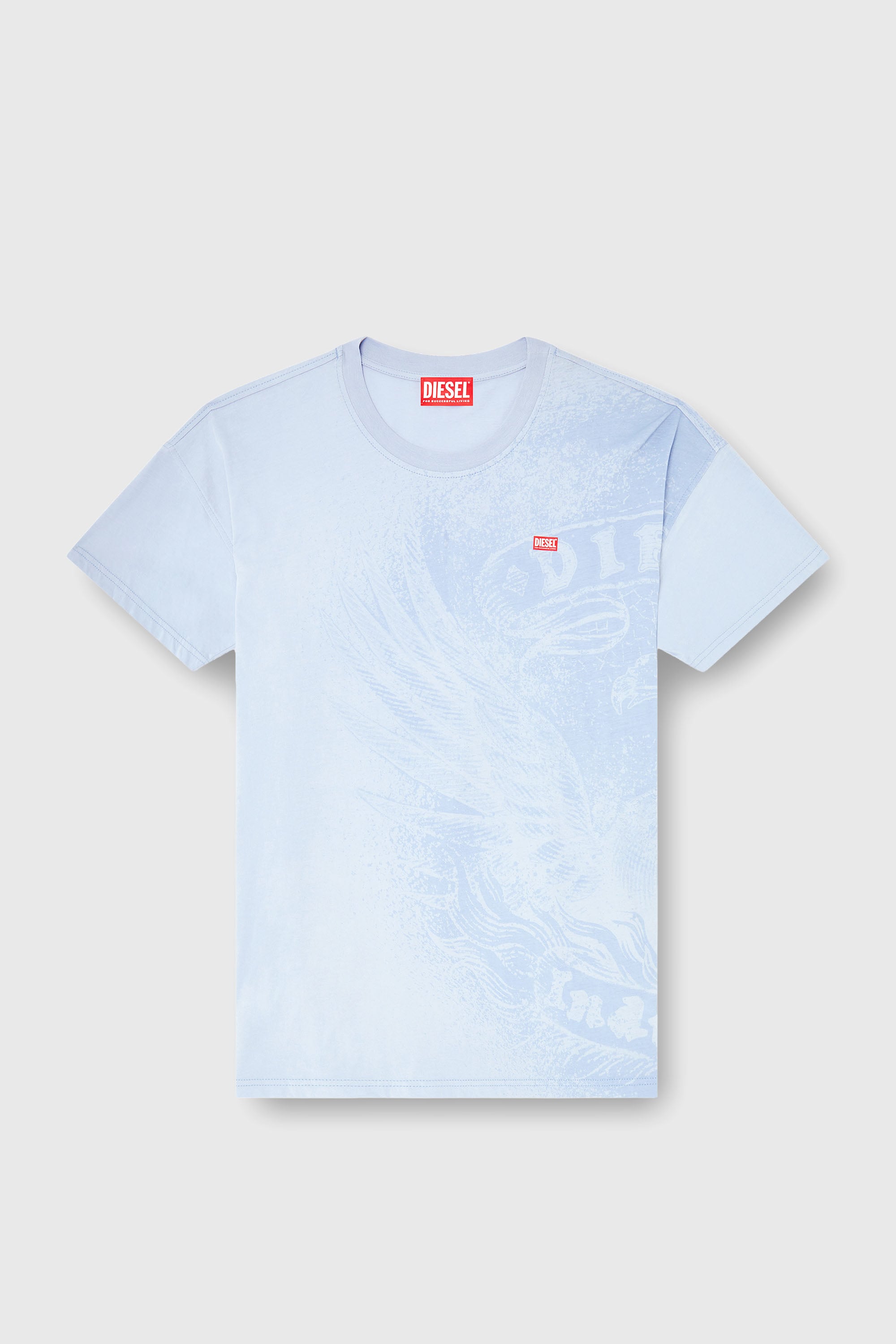Diesel - T-BOXT-AA3, Man's Relaxed T-shirt with pigment prints in Light Blue - 2