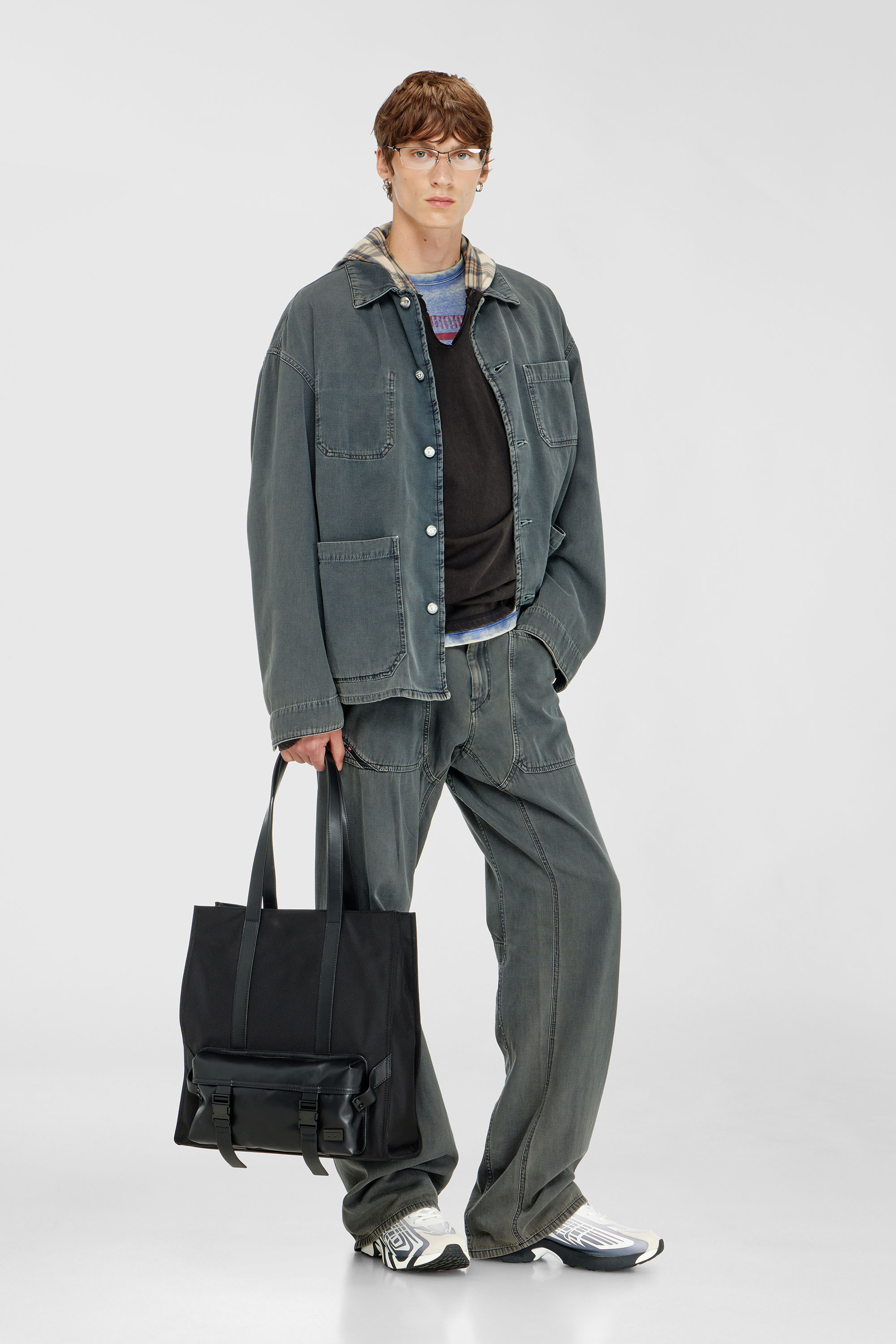 Diesel - D-STACK-U, Unisex's Utility-style jacket in coloured denim in Grey - 2