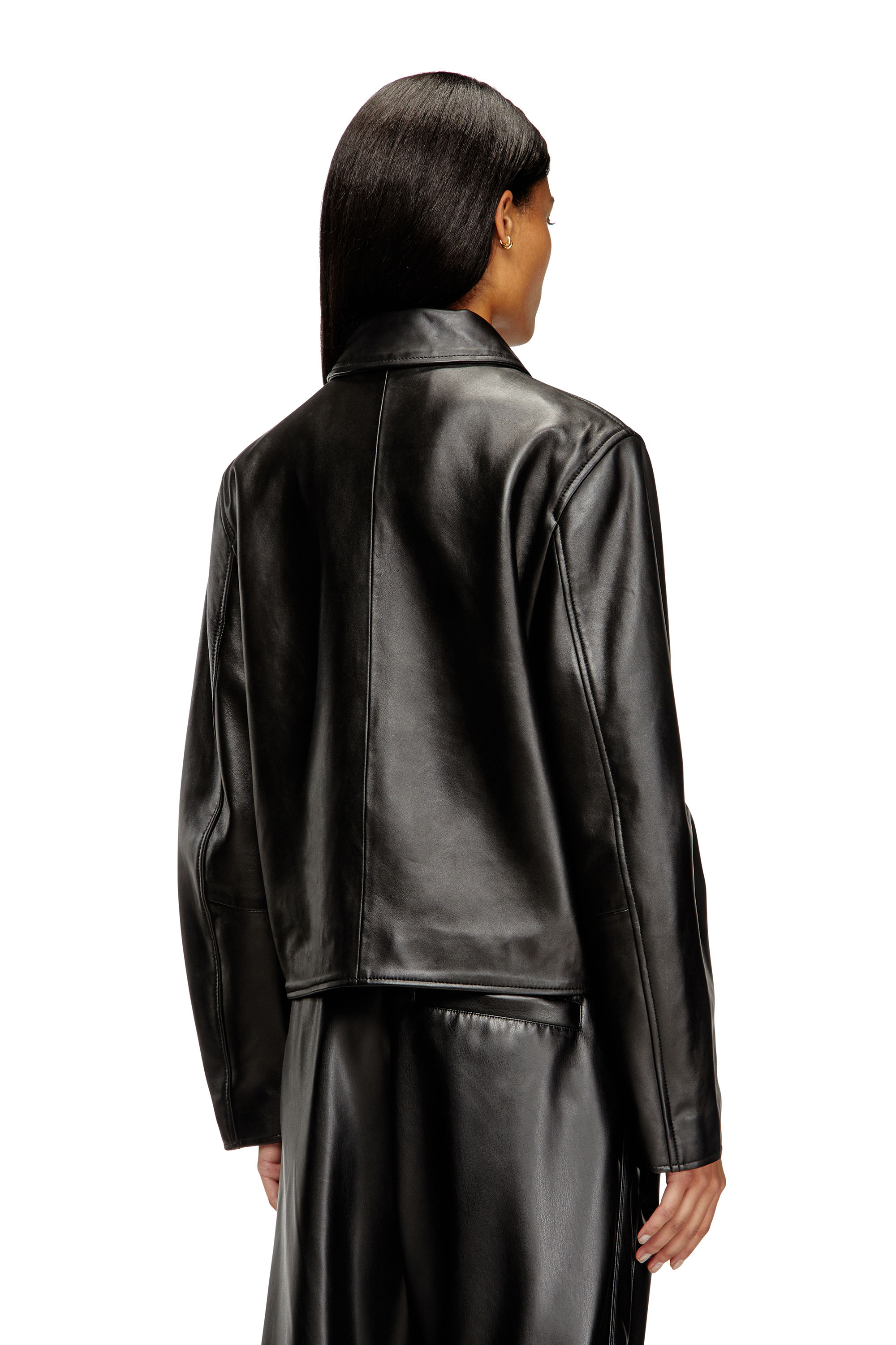 Diesel - L-AMAR-FEM-S2, Woman's Coach jacket in leather in Black - 4