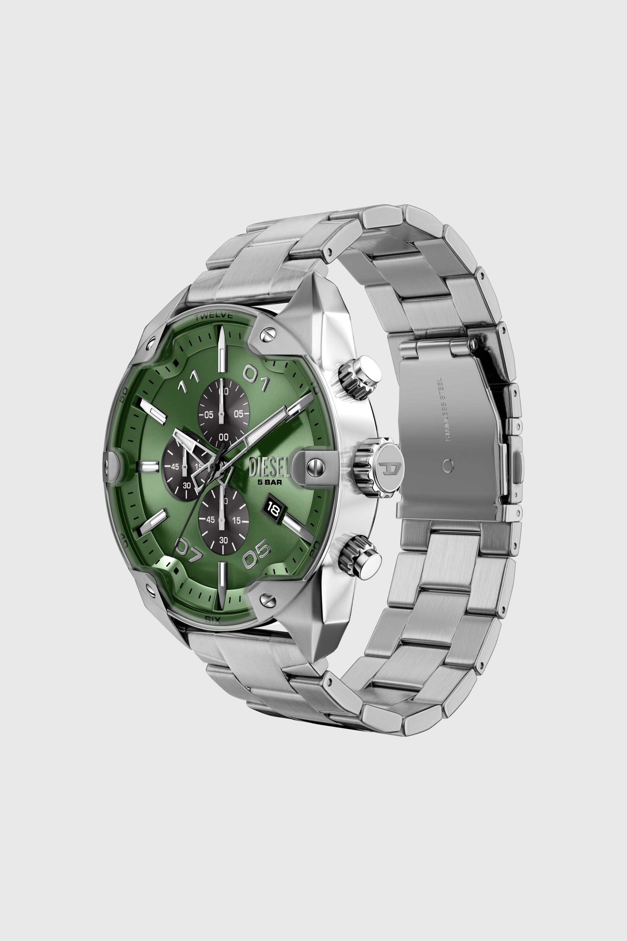 Diesel - DZ4712 WATCH, Man's Spiked stainless steel watch in Silver - 2