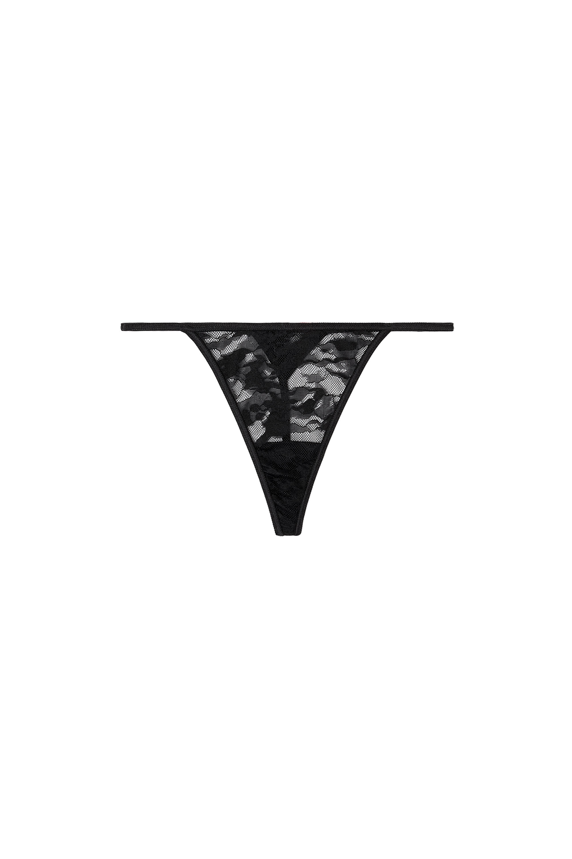 Diesel - STACY-UTLT, Woman's Thong in nylon lace in Black - 3