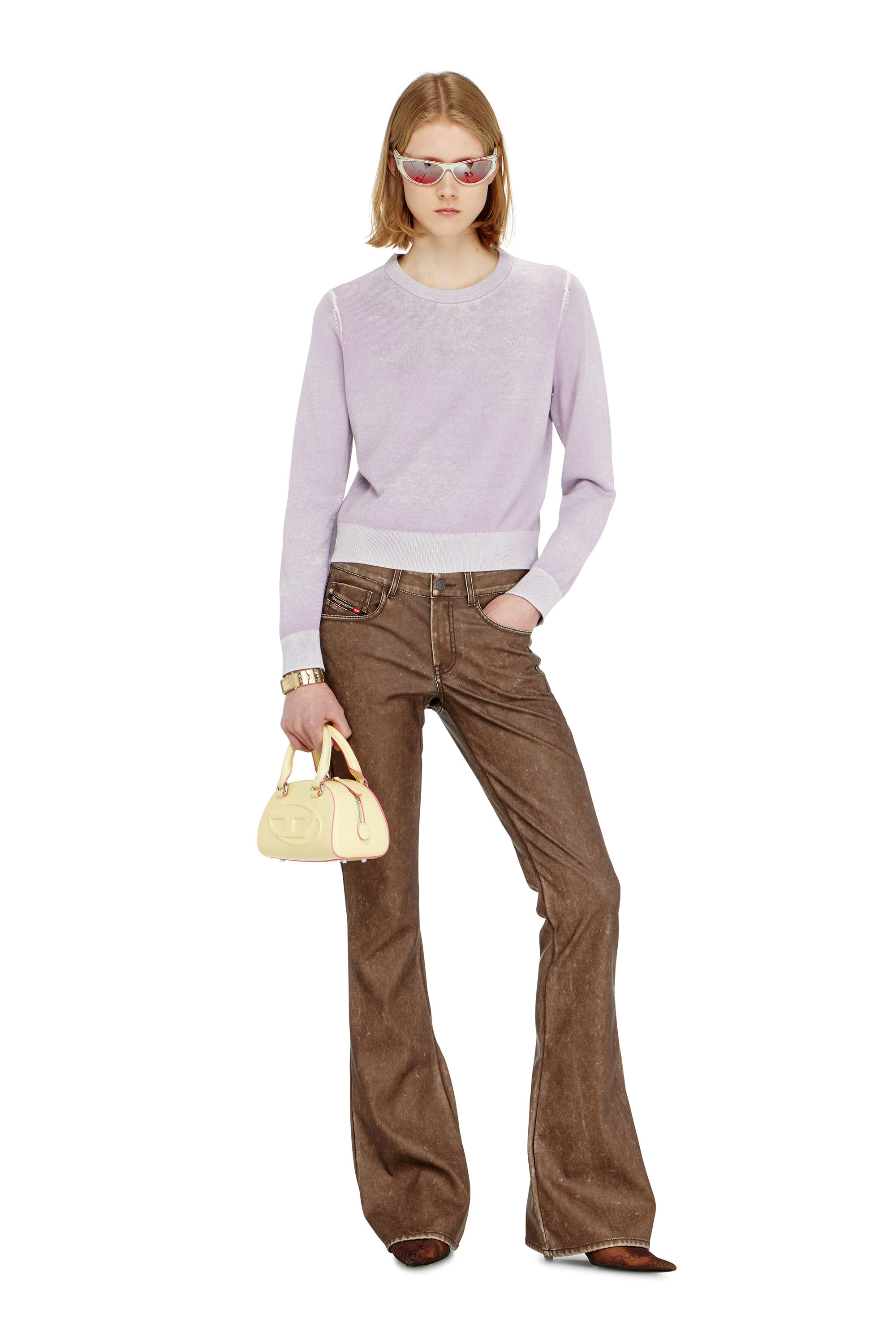 Diesel - M-LOVRE, Woman's Jumper with faded reverse print in Lilac - 2