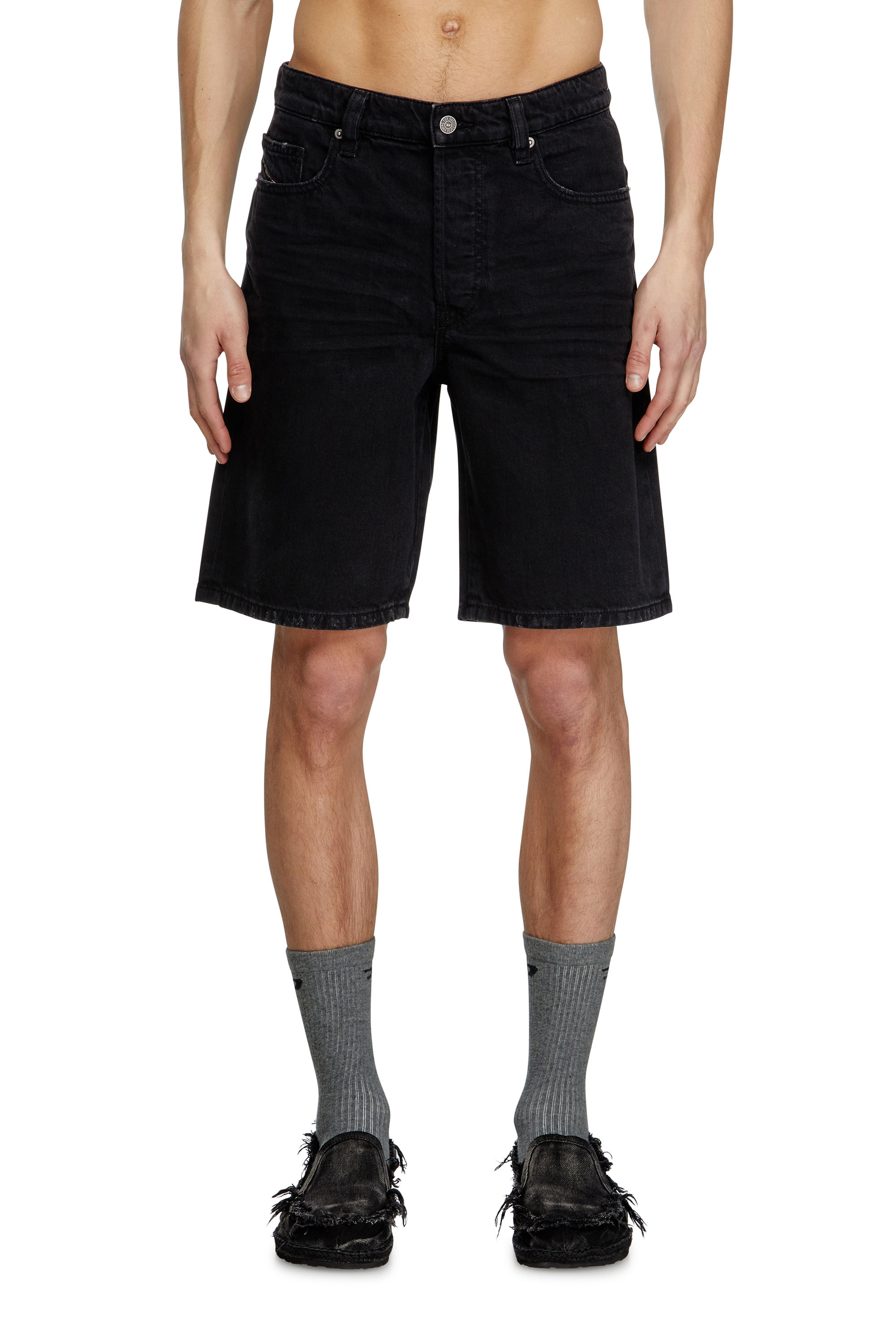 Diesel - REGULAR-SHORT, Man's Denim shorts in Black - 3