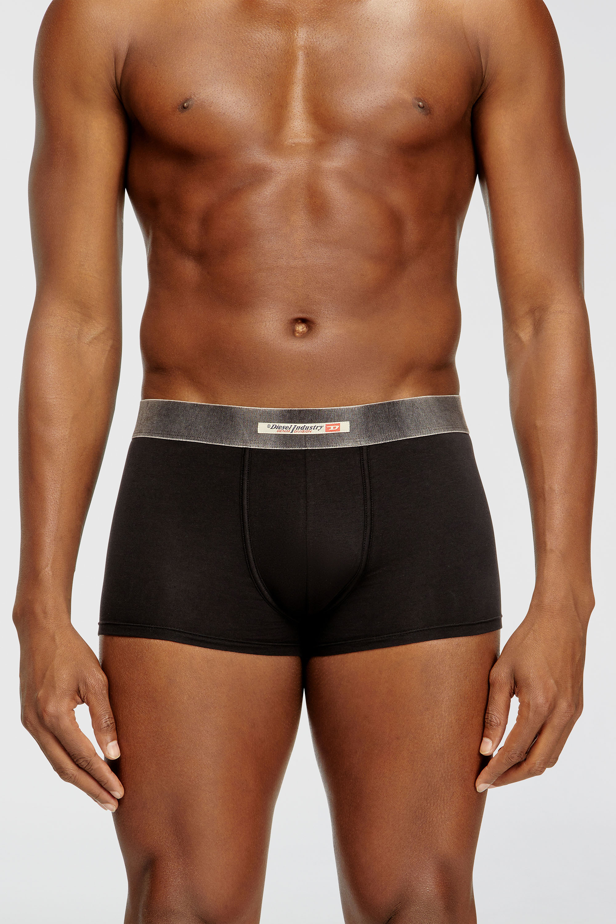 Diesel - DAMIEN-DNM-3PACK, Man's Three-pack of stretch cotton boxer briefs with satin waistband in Black - 2