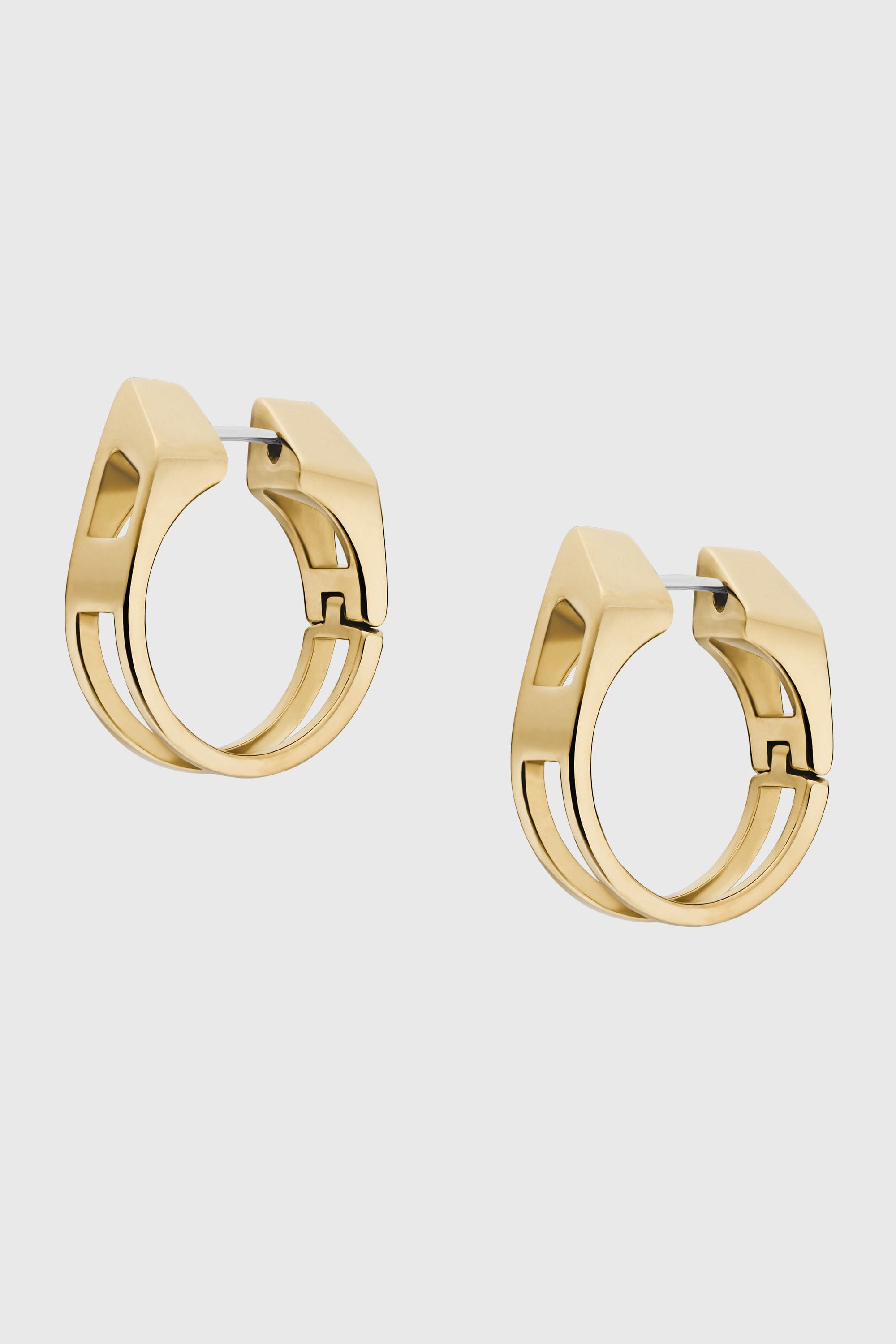 Diesel - DX1671710 JEWELLERY, Unisex's Gold-Tone Stainless Steel Hoop Earrings in Gold - 1