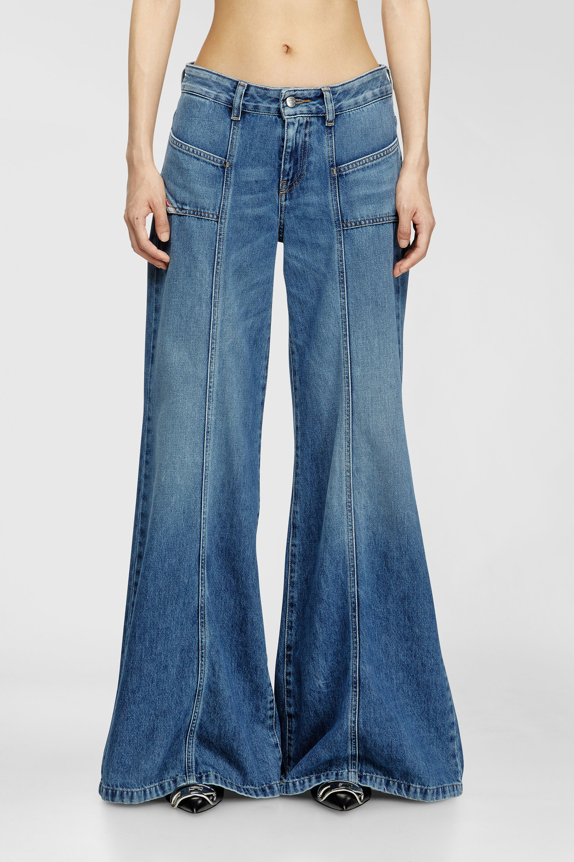 Diesel - Woman's Flare Jeans D-Akii 09M56, Medium blue - 1