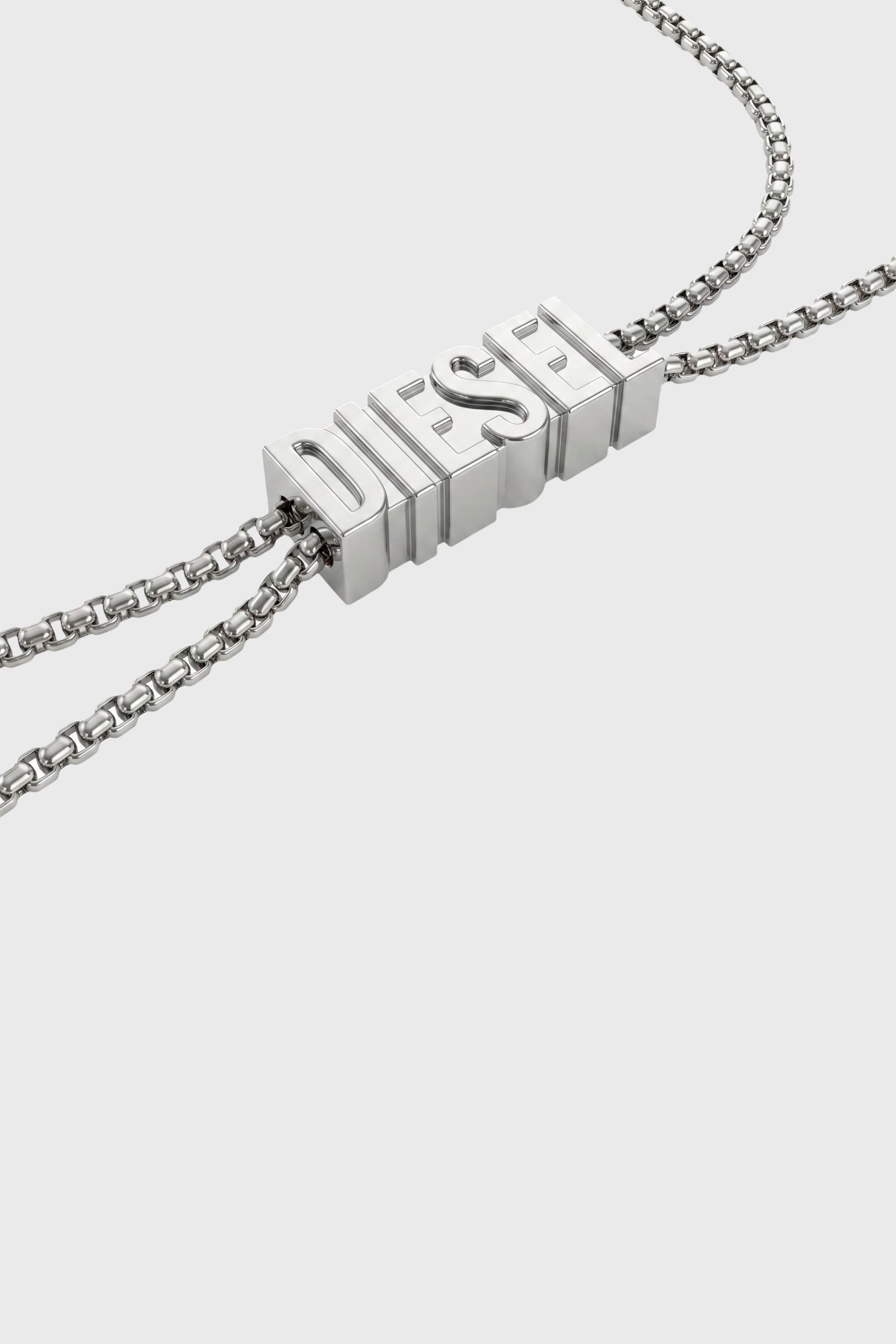Diesel - 60669 EARBUDS CHAIN EARBUNDS CHAIN, Unisex's D chain earbuds necklace in Silver - 3