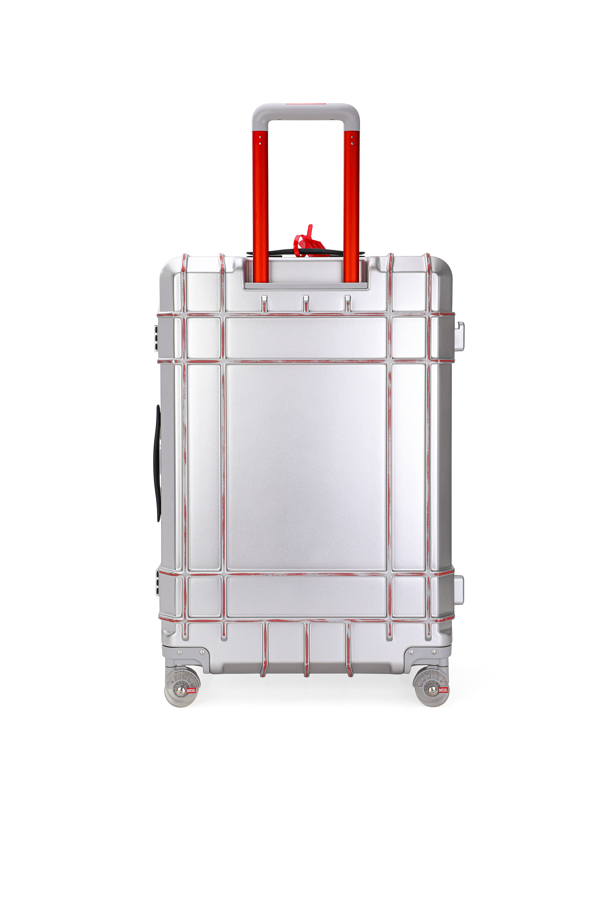 Diesel - DIESEL PC STRONG IMAGE TROLLEY- DSL003, Unisex's Rugged carry‑on suitcase 28" in Silver - 2