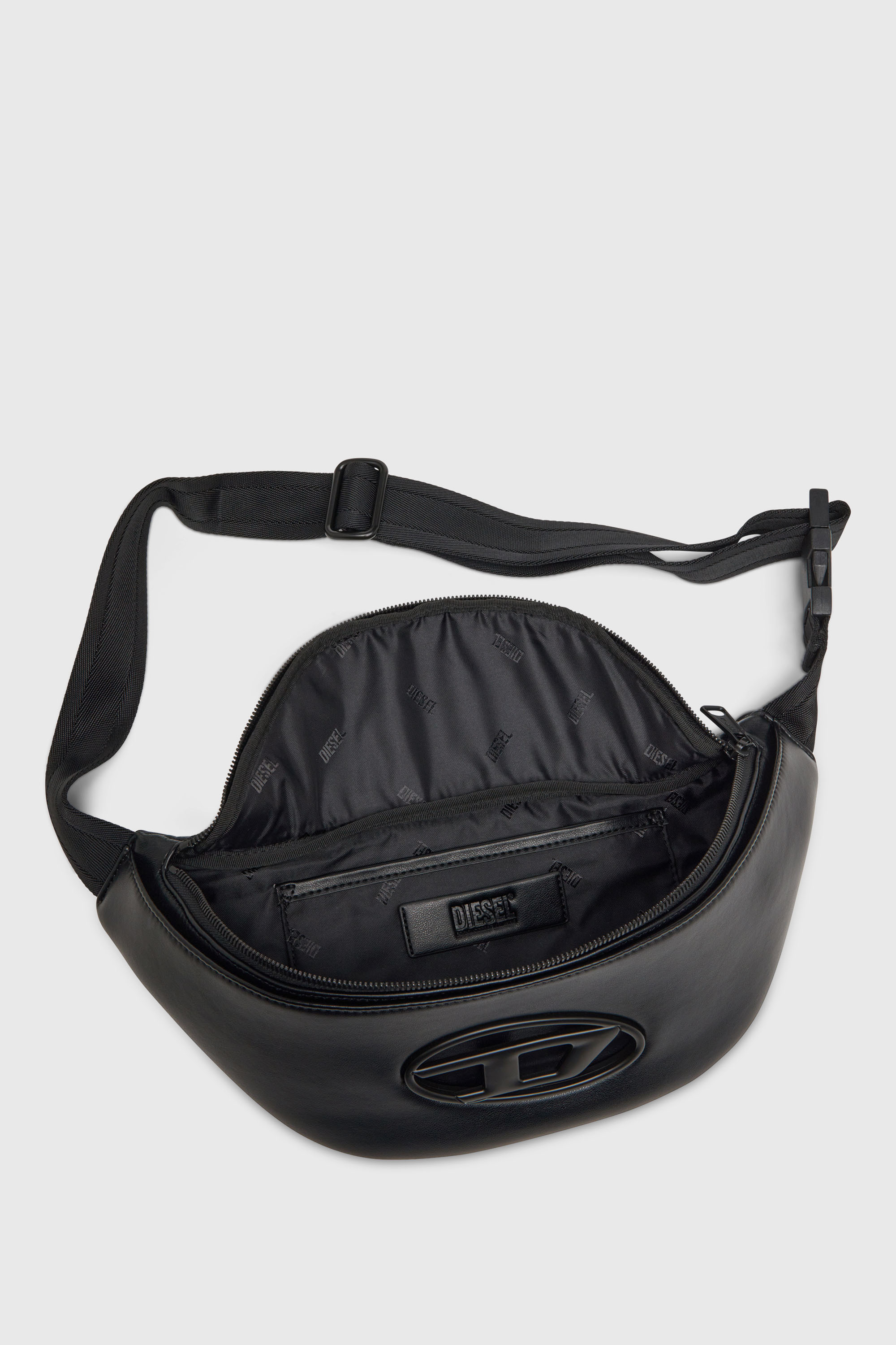 Diesel - HOLI-D BELT BAG M, Man's Holi-D-Belt bag in PU and neoprene in Black - 3
