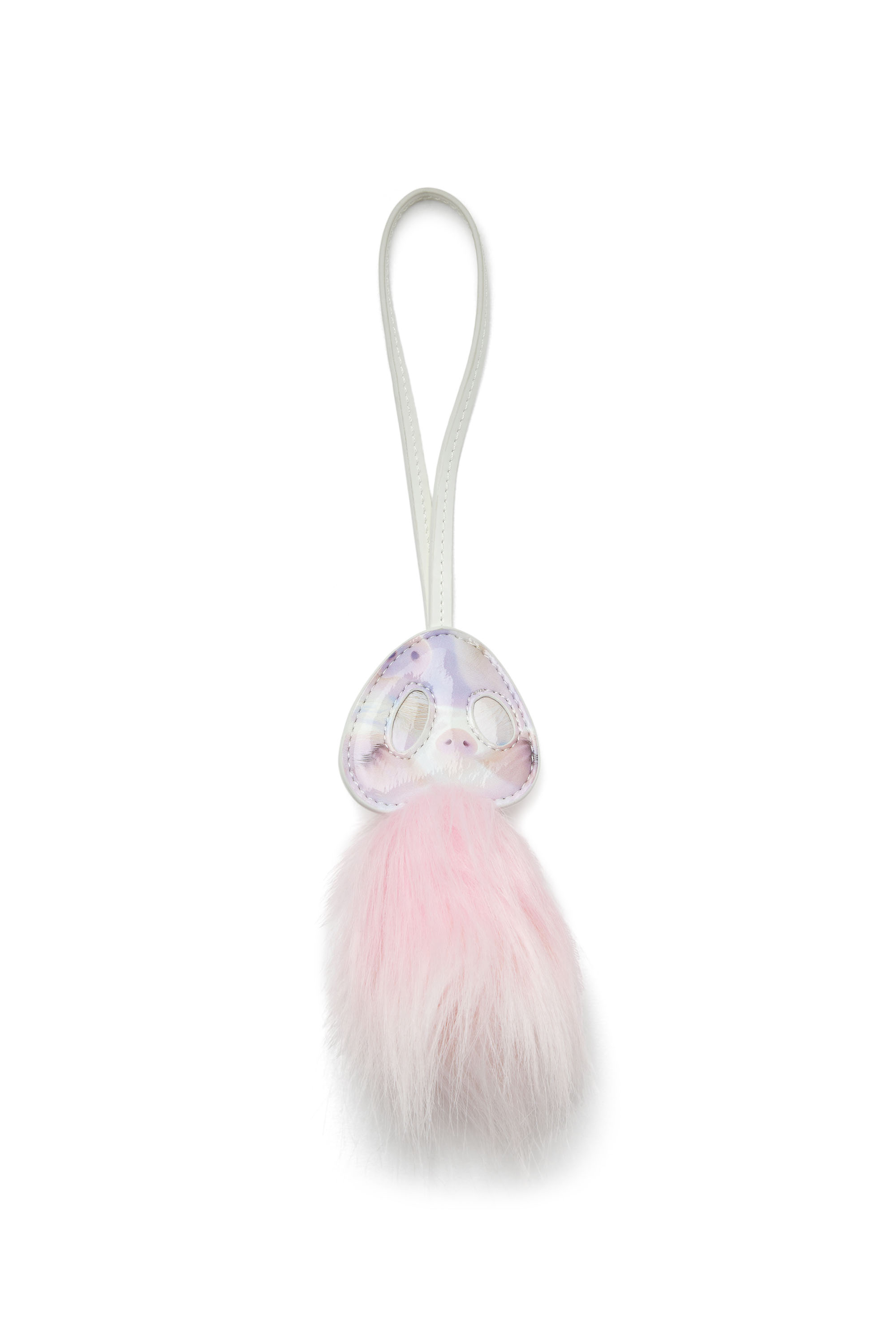 Diesel - FUR CHARMS I, Woman's Pig's snout bag charm with fluffy detail in Pink - 1