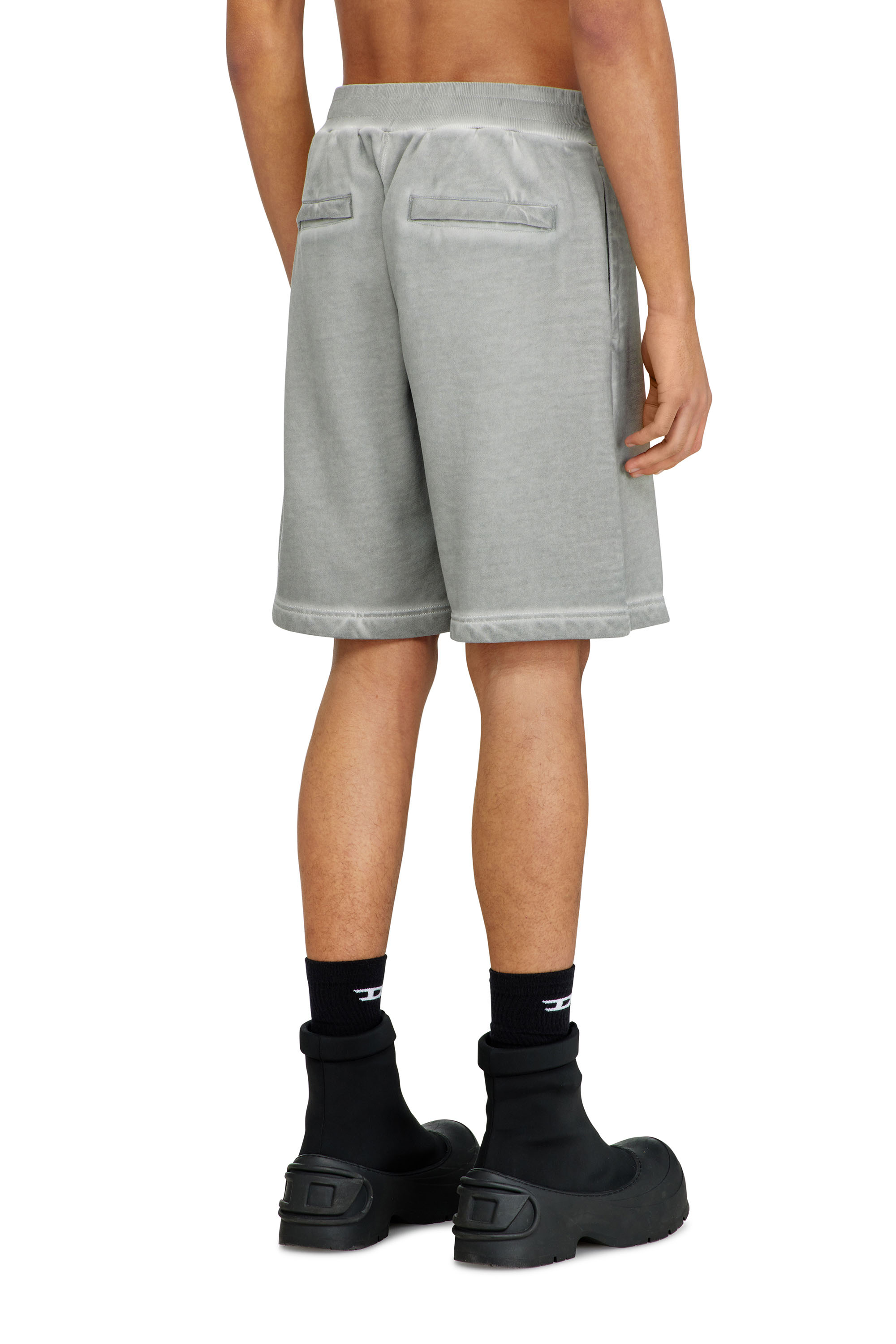 Diesel - P-CROWN-V1, Man's Pigment-dyed sweat shorts in Grey - 4