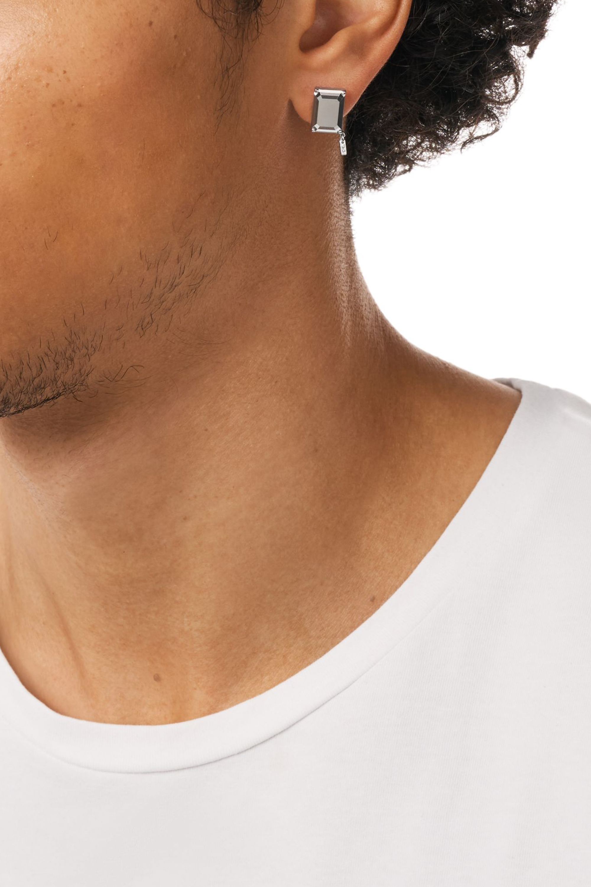 Diesel - DL1366040 STERLING SILVER JEWEL, Unisex's Sterling silver stud earring in Silver - 4