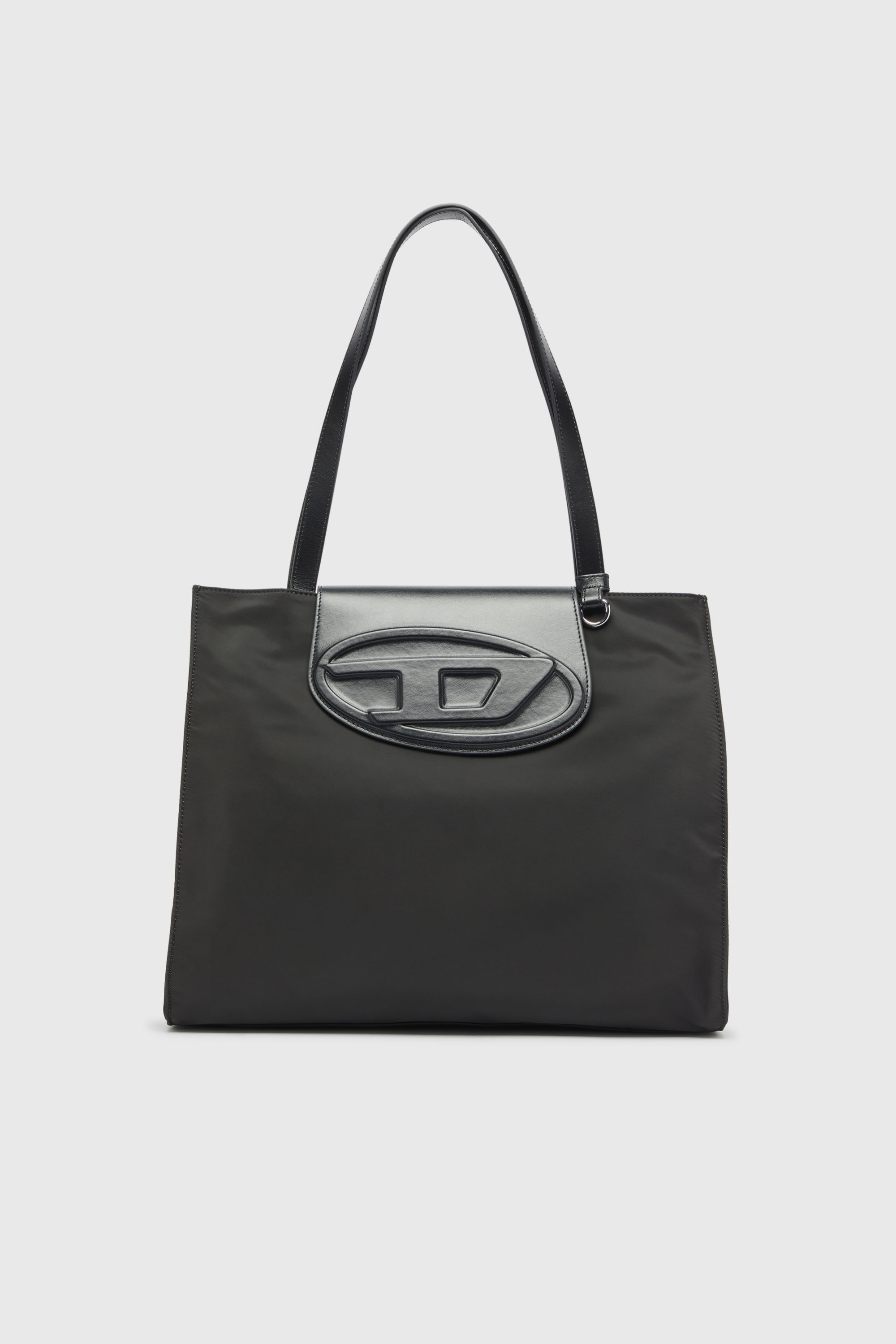 Diesel - 1DR TOTE E/W, Unisex's 1DR - Shopping bag in nylon with leather flap in Black - 1