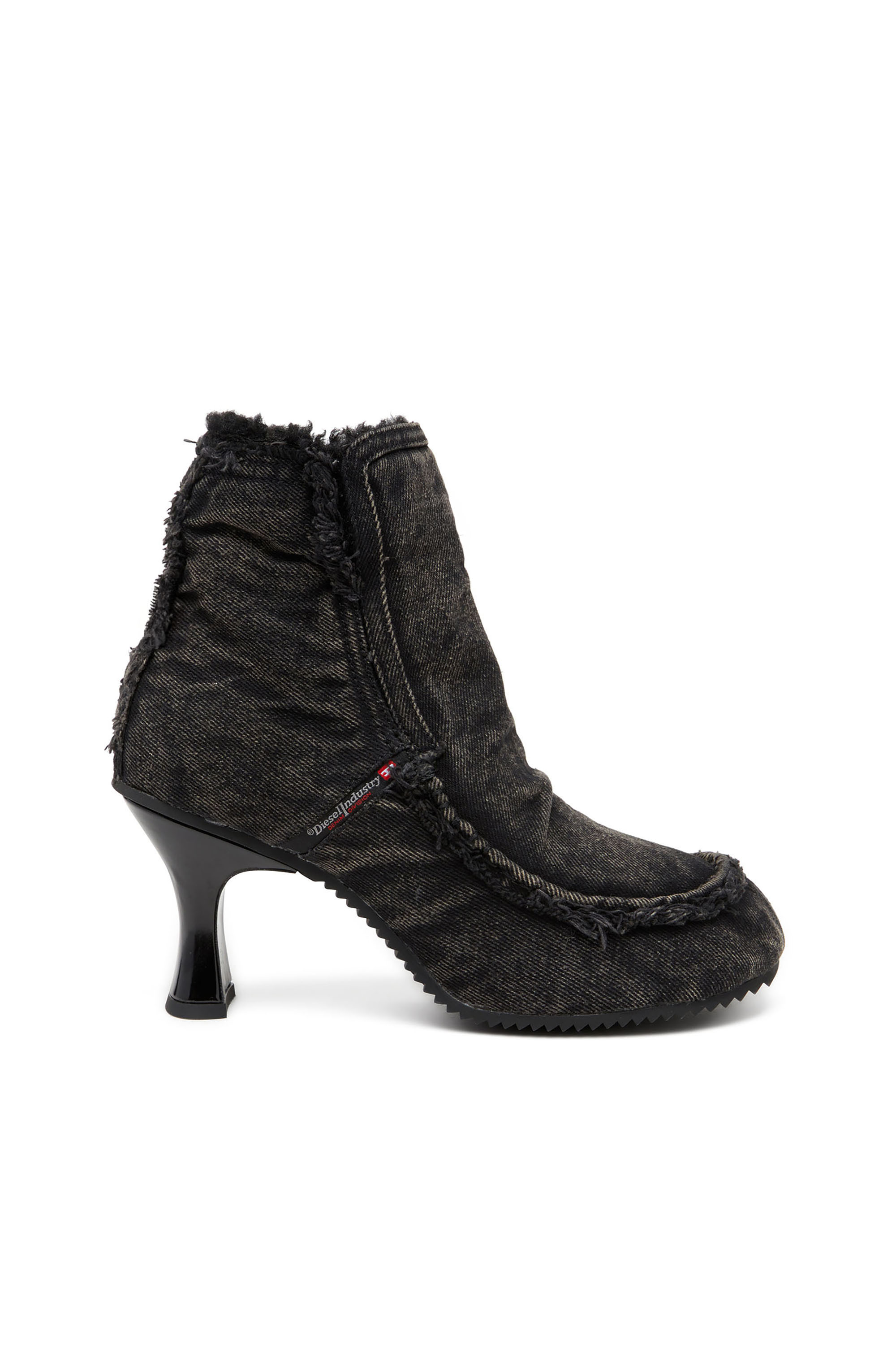 Diesel - D-WOODSTOCK HEEL AB, Woman's D-Woodstock - Denim boots with heel in Black - 1